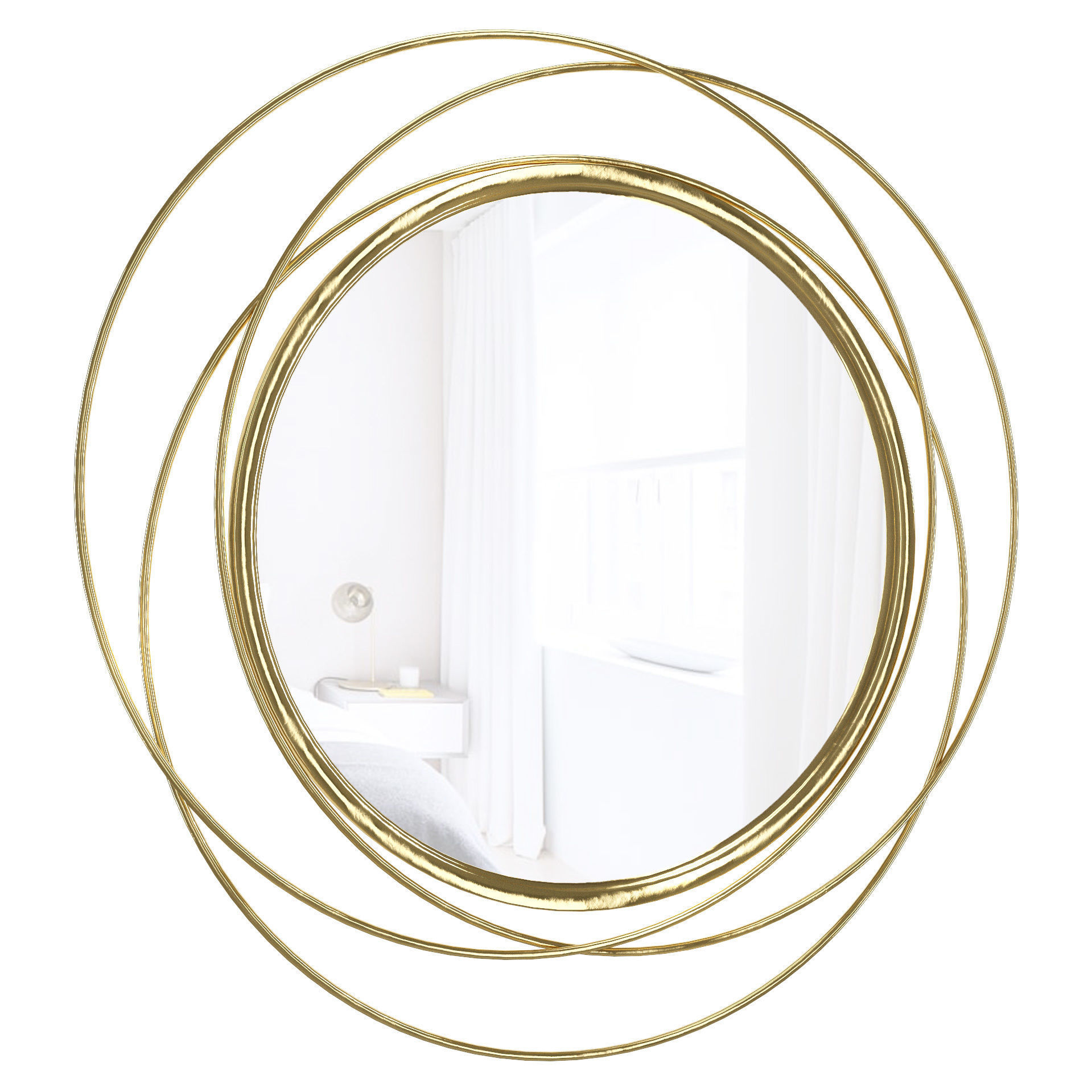 Glam Distressed Accent Mirror 3D model_1