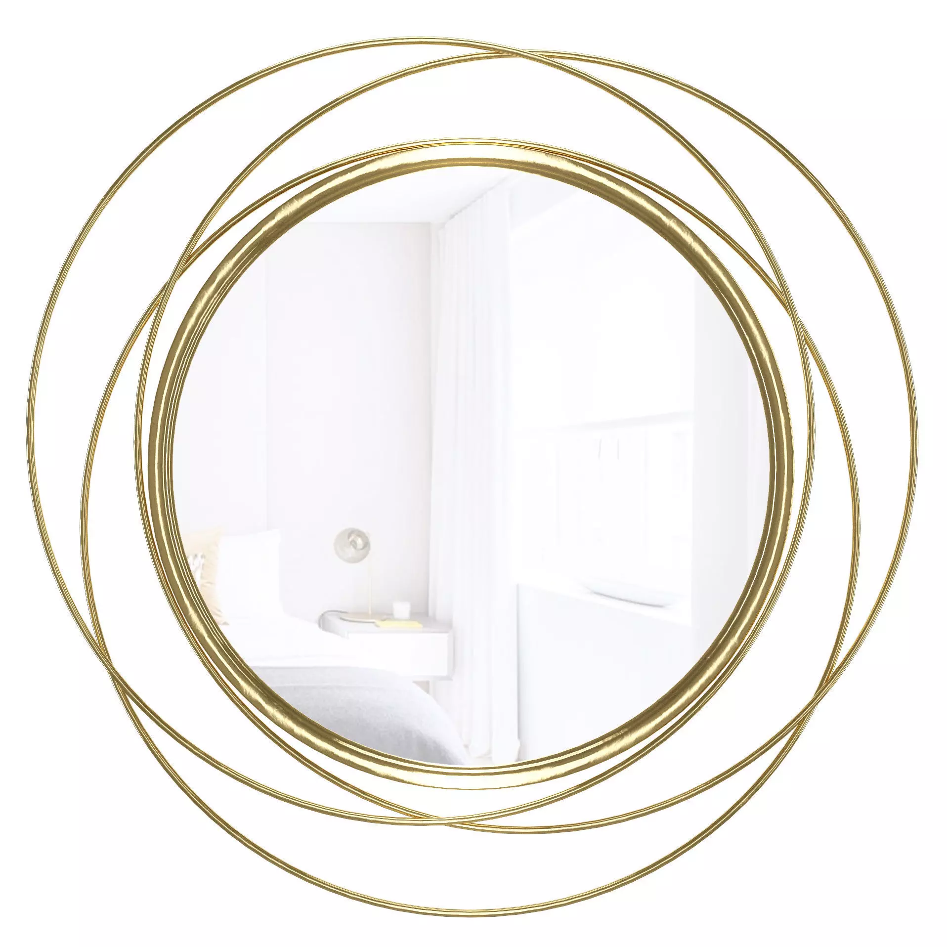 Glam Distressed Accent Mirror 3D model_0