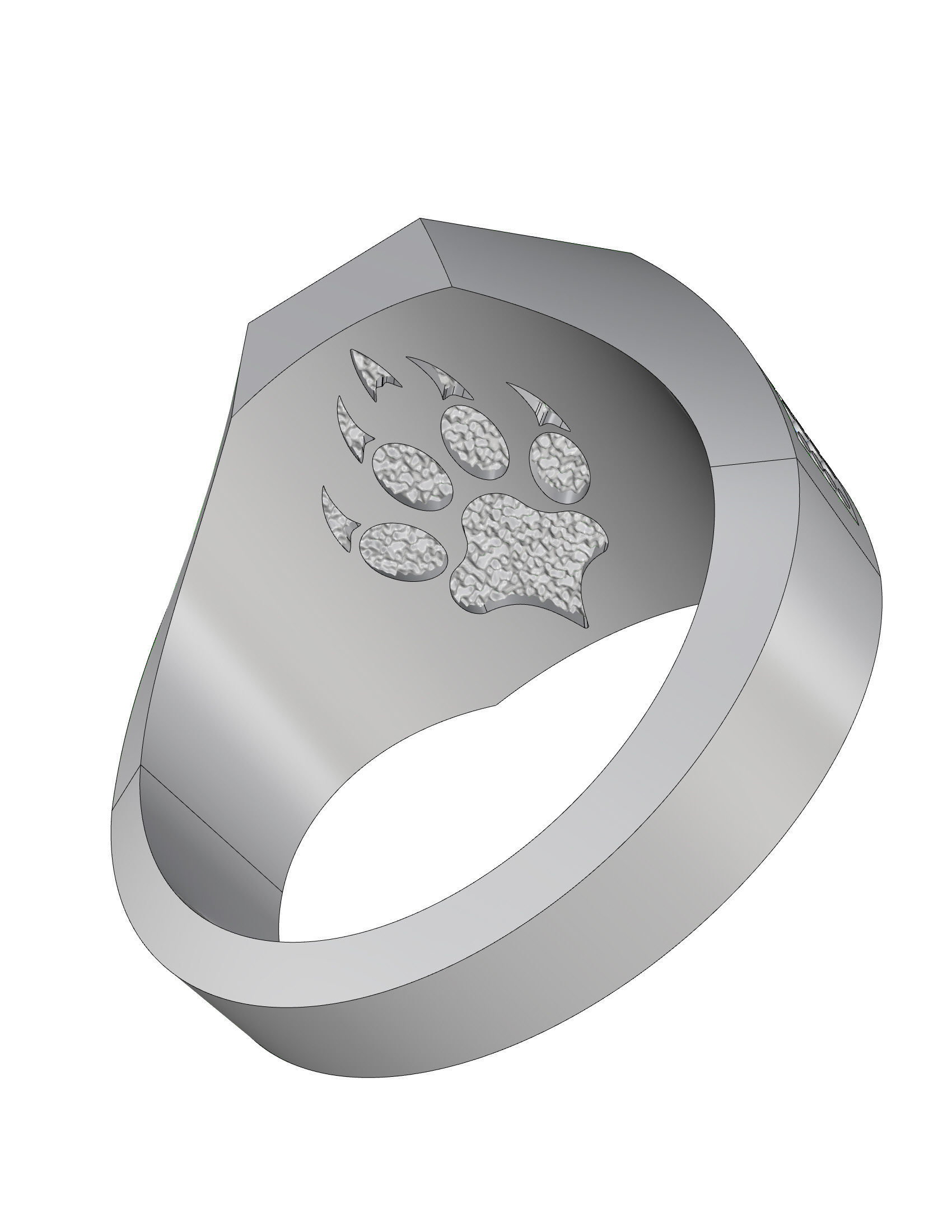 Wolf Ring Men 3D print model_8