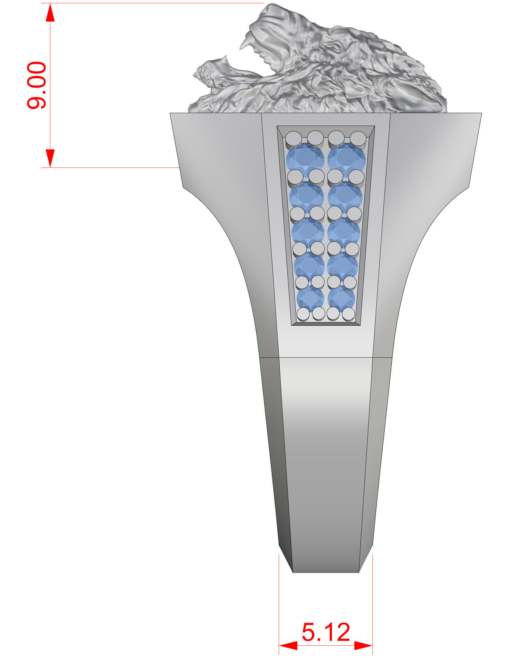 Wolf Ring Men 3D print model_12