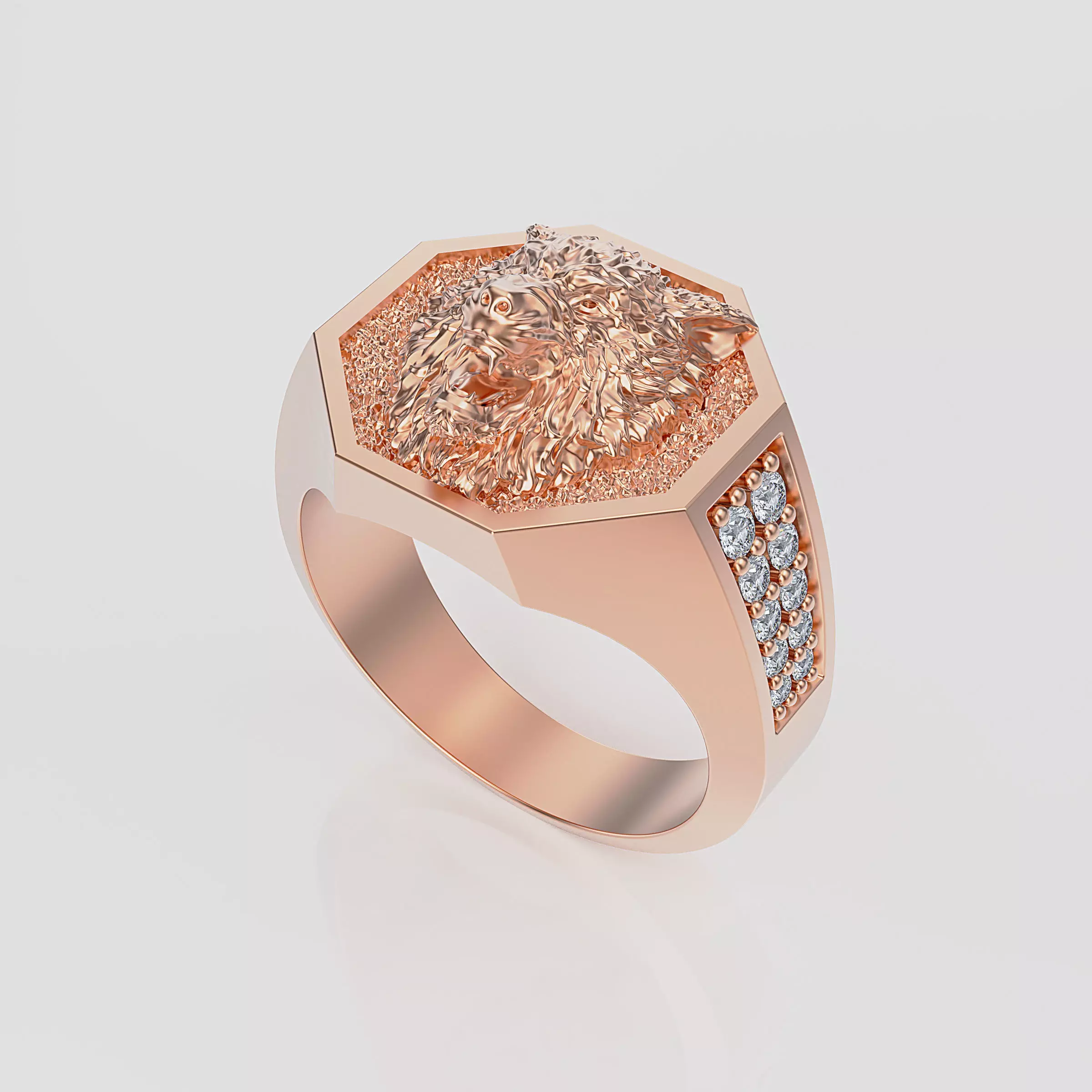 Wolf Ring Men 3D print model_0