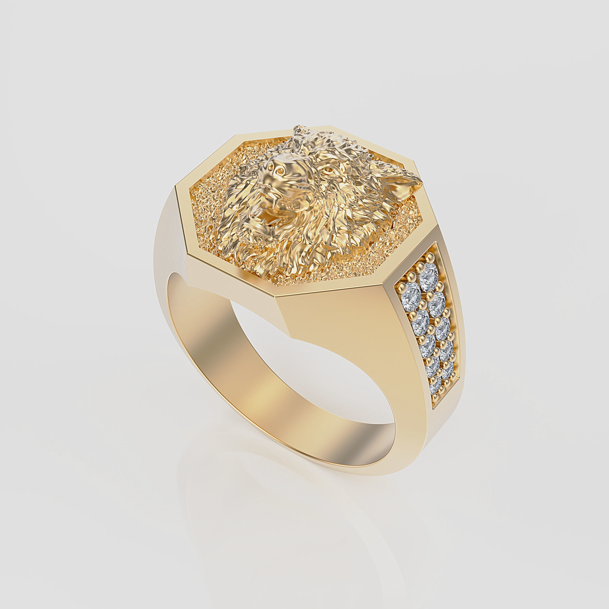 Wolf Ring Men 3D print model_1