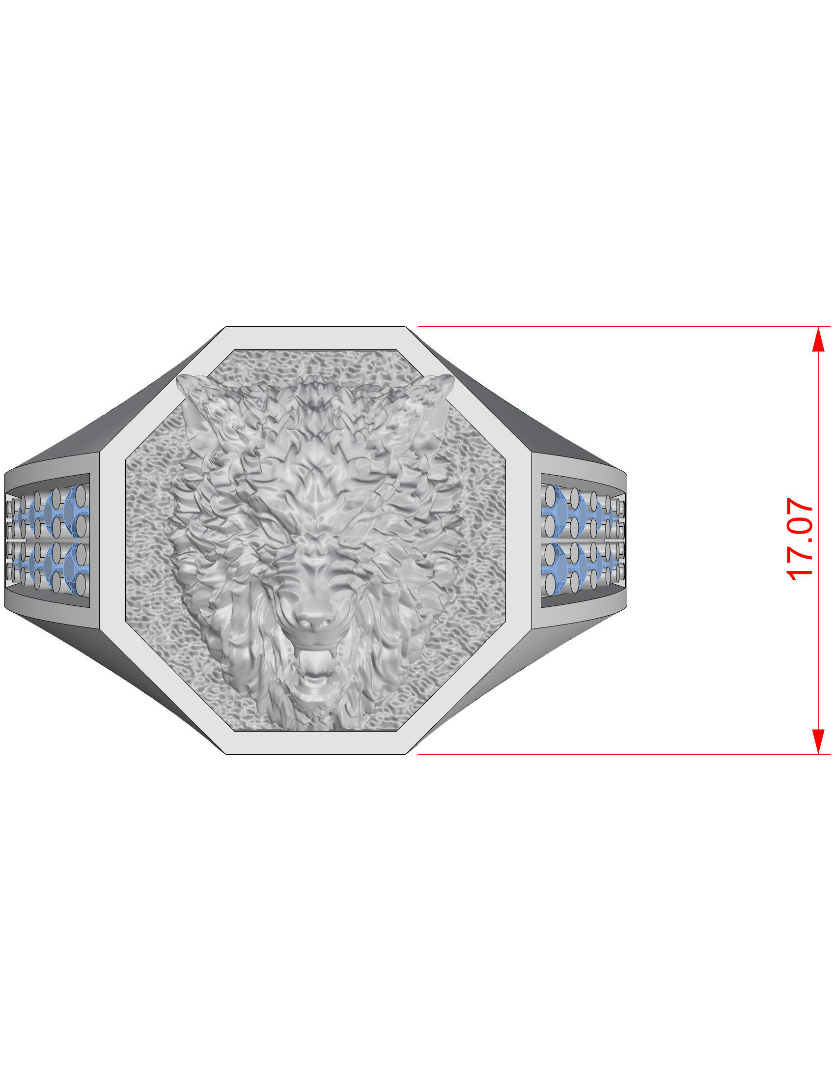 Wolf Ring Men 3D print model_5