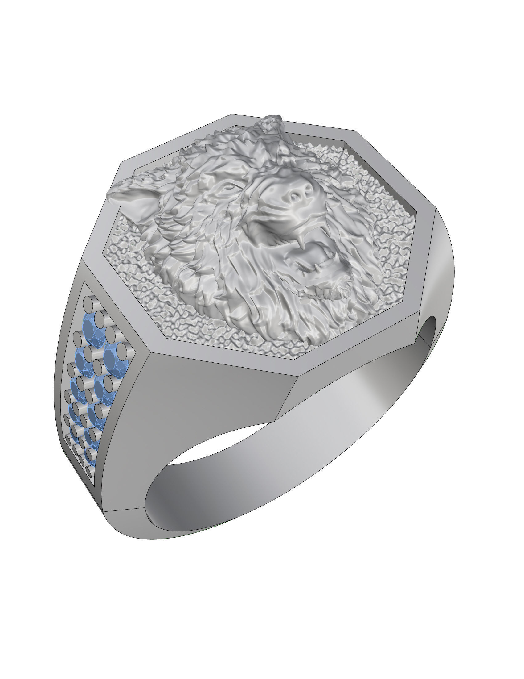 Wolf Ring Men 3D print model_15