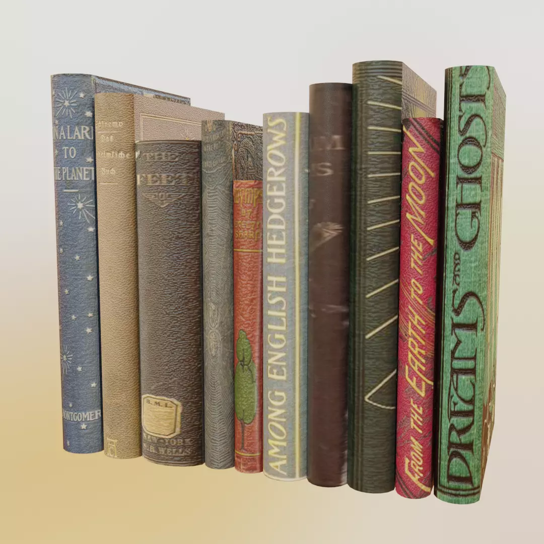 Old book Bundle - 10001 Low-poly 3D model_0