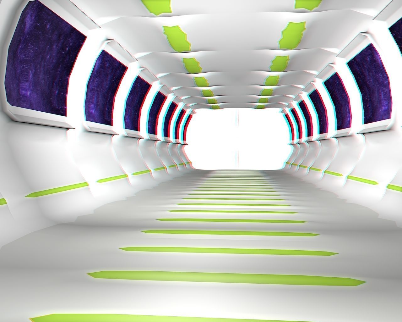 Sci-Fi Corridor Low-poly 3D model_5