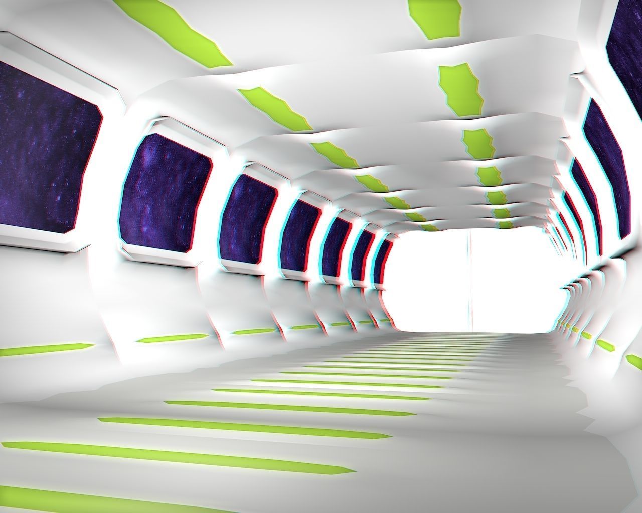 Sci-Fi Corridor Low-poly 3D model_4