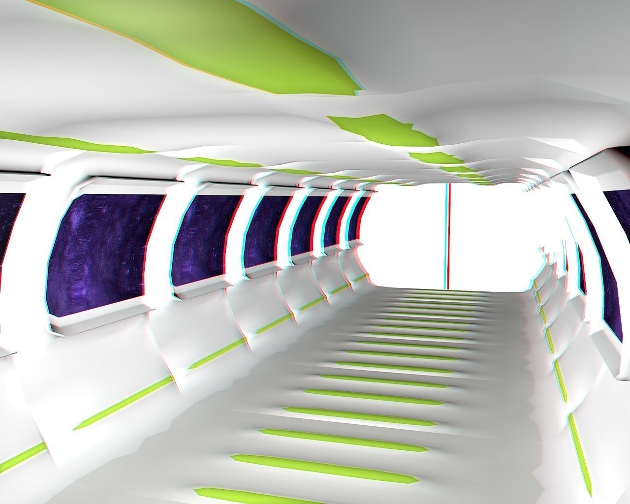 Sci-Fi Corridor Low-poly 3D model_9