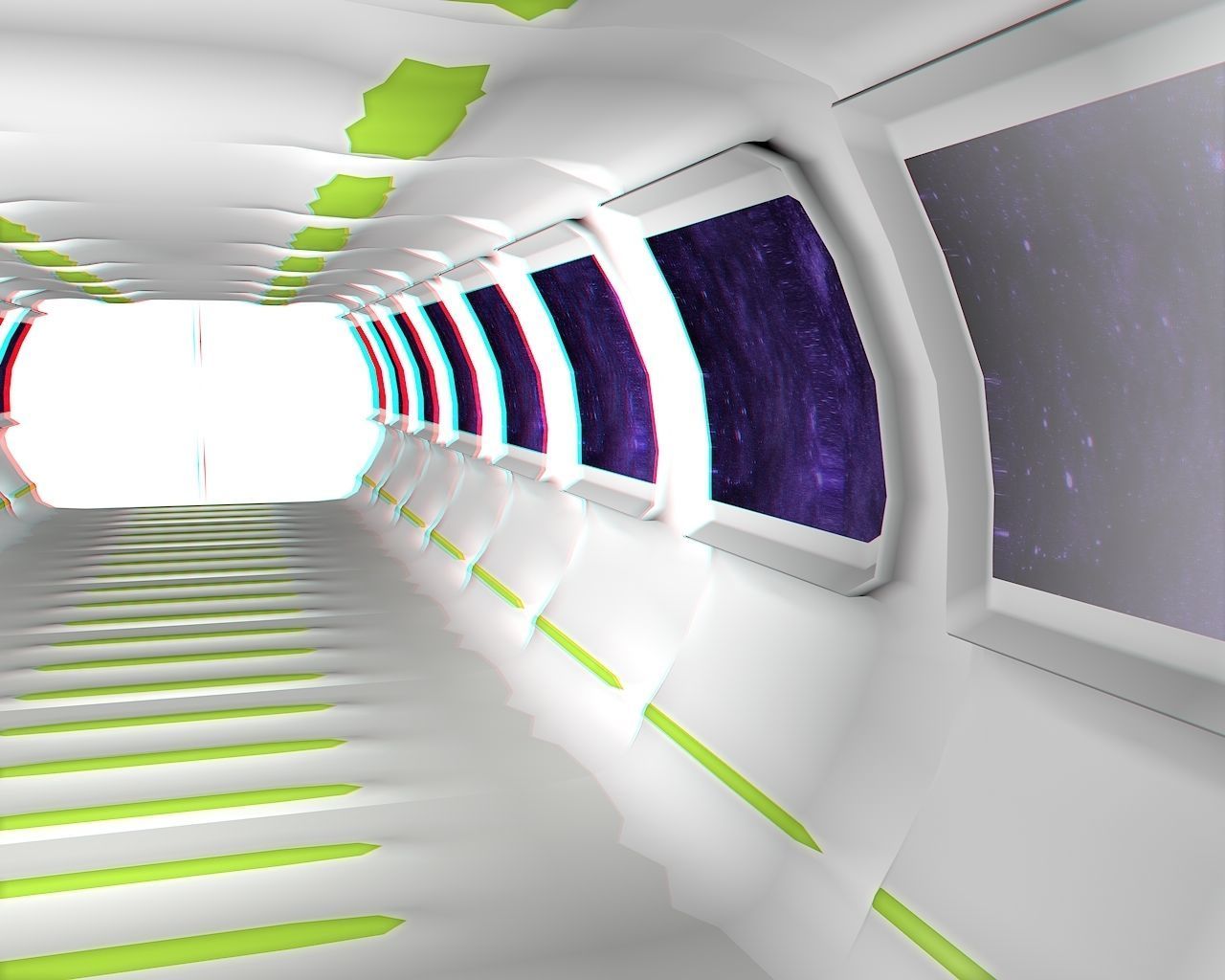 Sci-Fi Corridor Low-poly 3D model_6