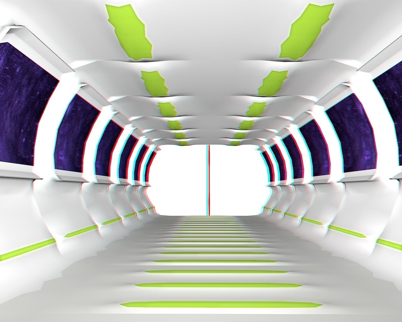 Sci-Fi Corridor Low-poly 3D model_8