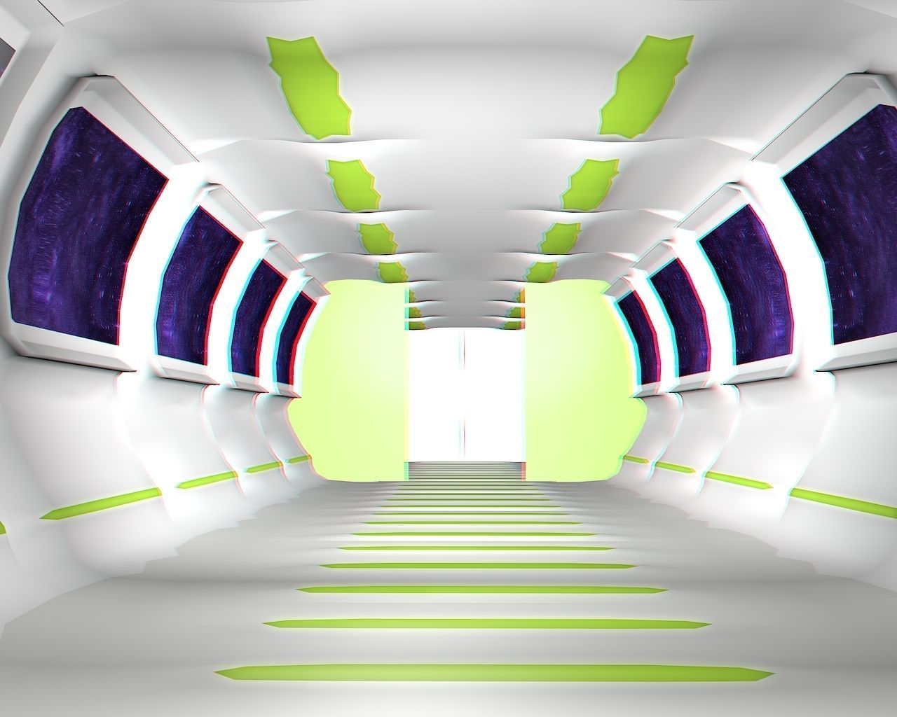 Sci-Fi Corridor Low-poly 3D model_2
