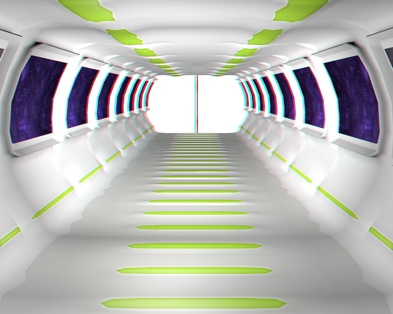 Sci-Fi Corridor Low-poly 3D model_3