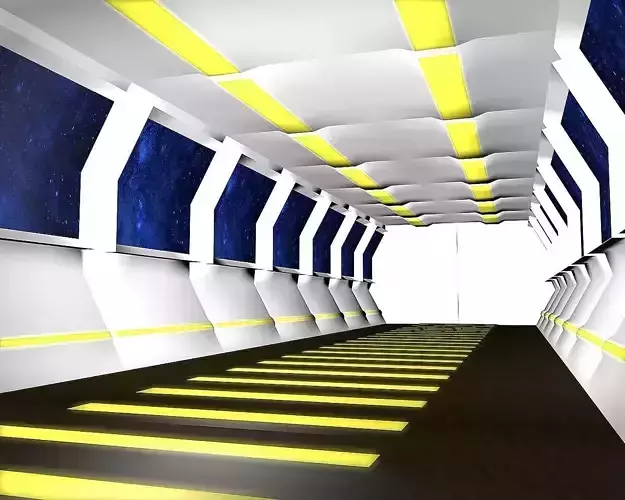Sci-Fi Corridor Low-poly 3D model