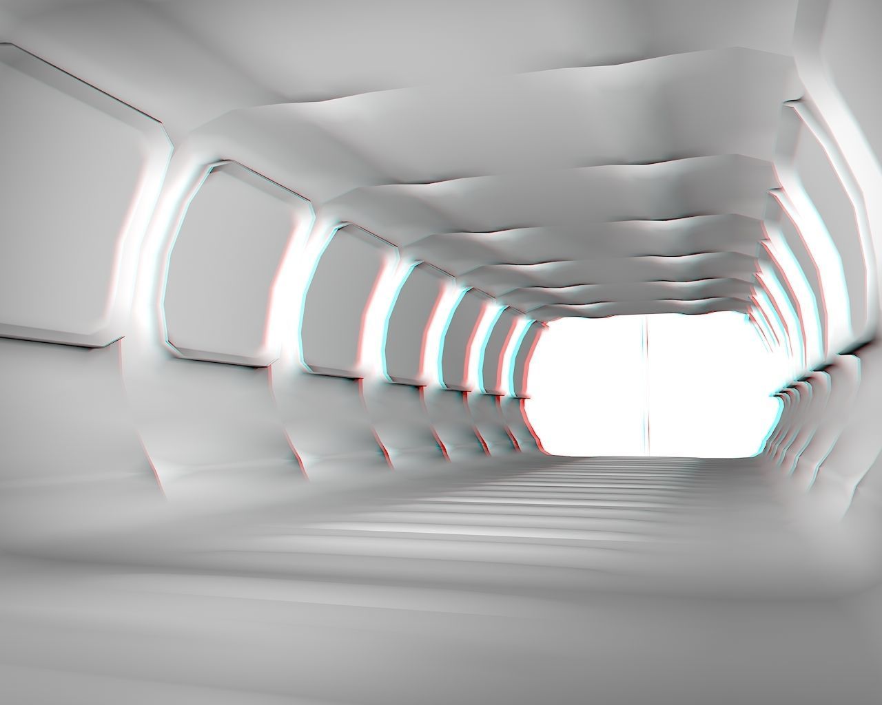 Sci-Fi Corridor Low-poly 3D model_12