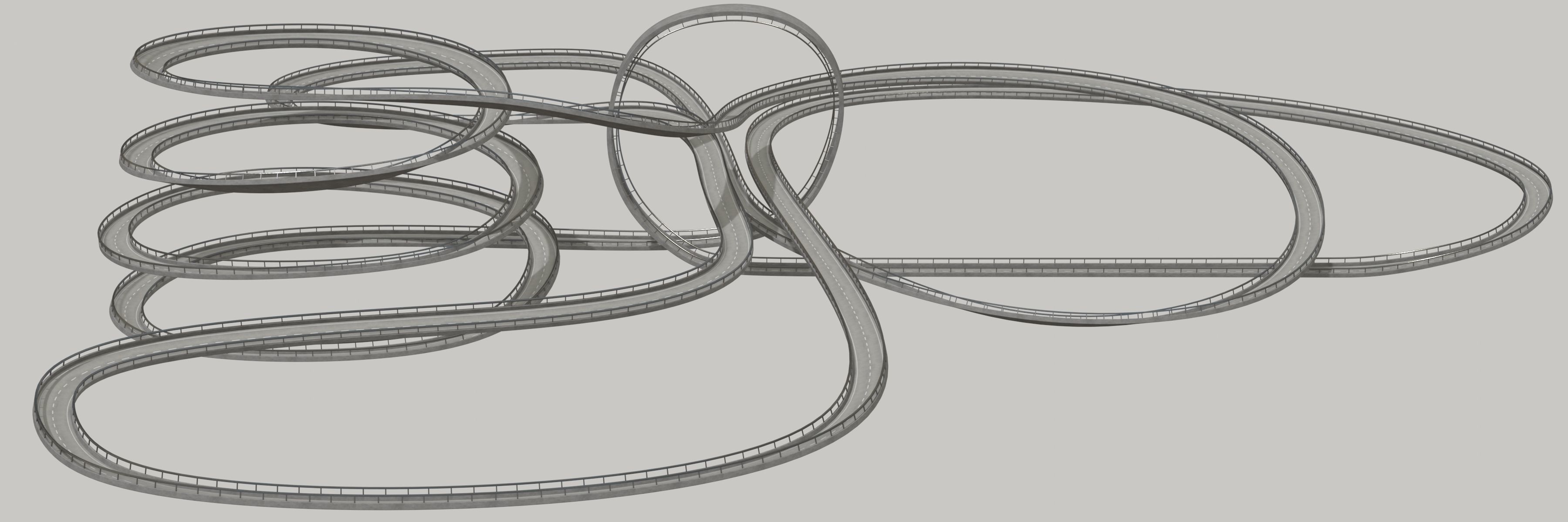 Acrobatic track Low-poly 3D model_4