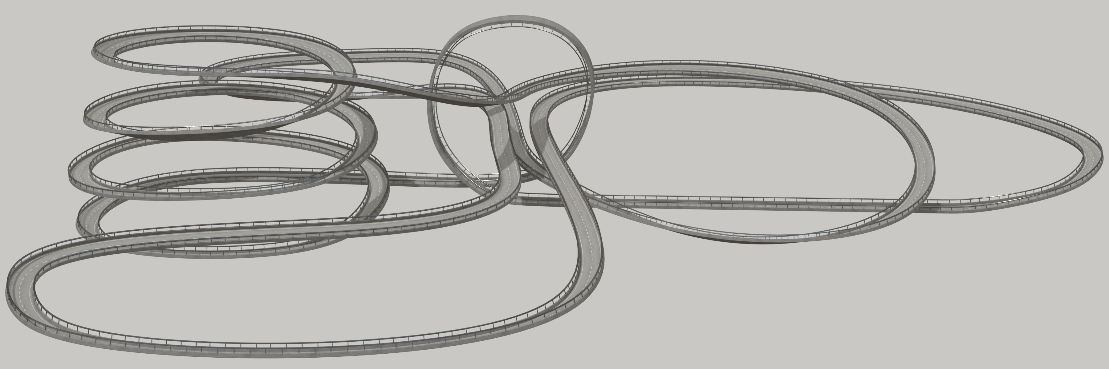 Acrobatic track Low-poly 3D model_6