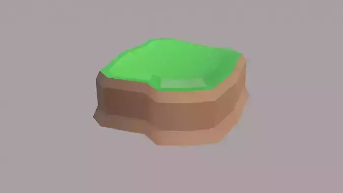 Low Poly Terrain rock with leaf