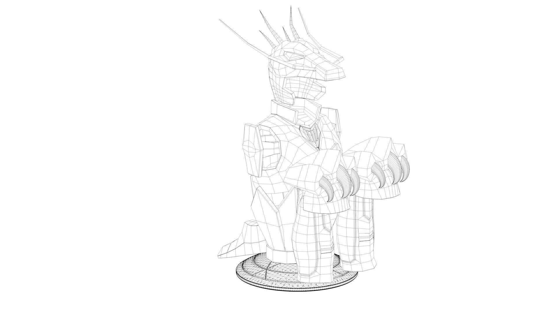 Shiryu Dragon Cloth Low-poly 3D model_11