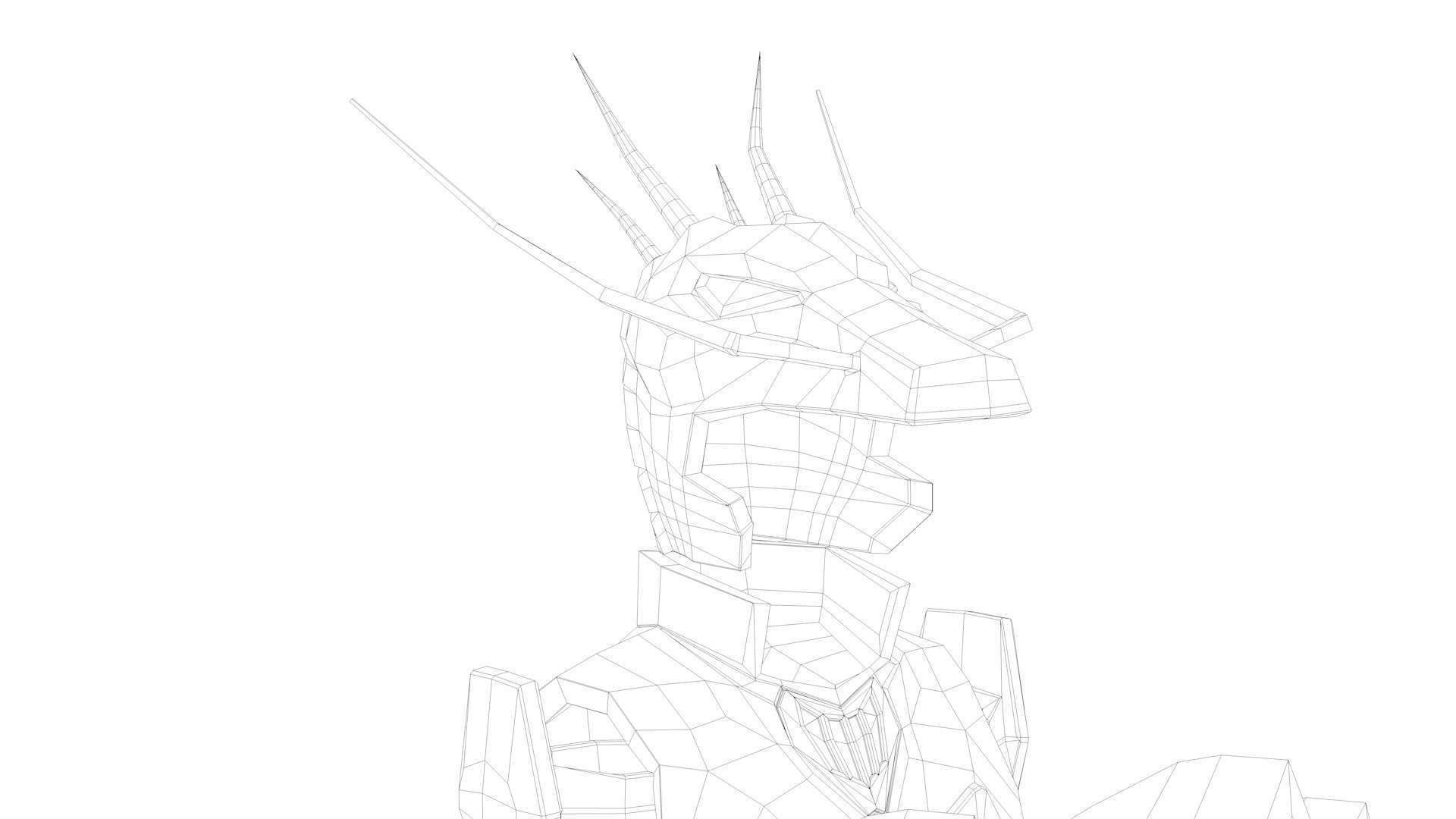 Shiryu Dragon Cloth Low-poly 3D model_17