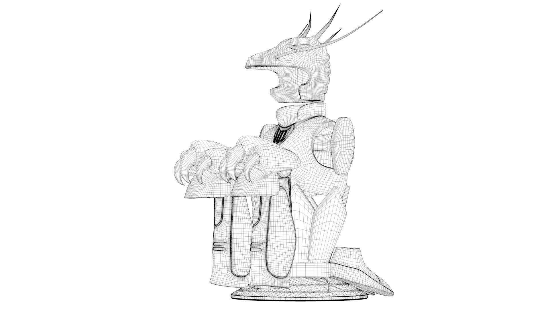 Shiryu Dragon Cloth Low-poly 3D model_13