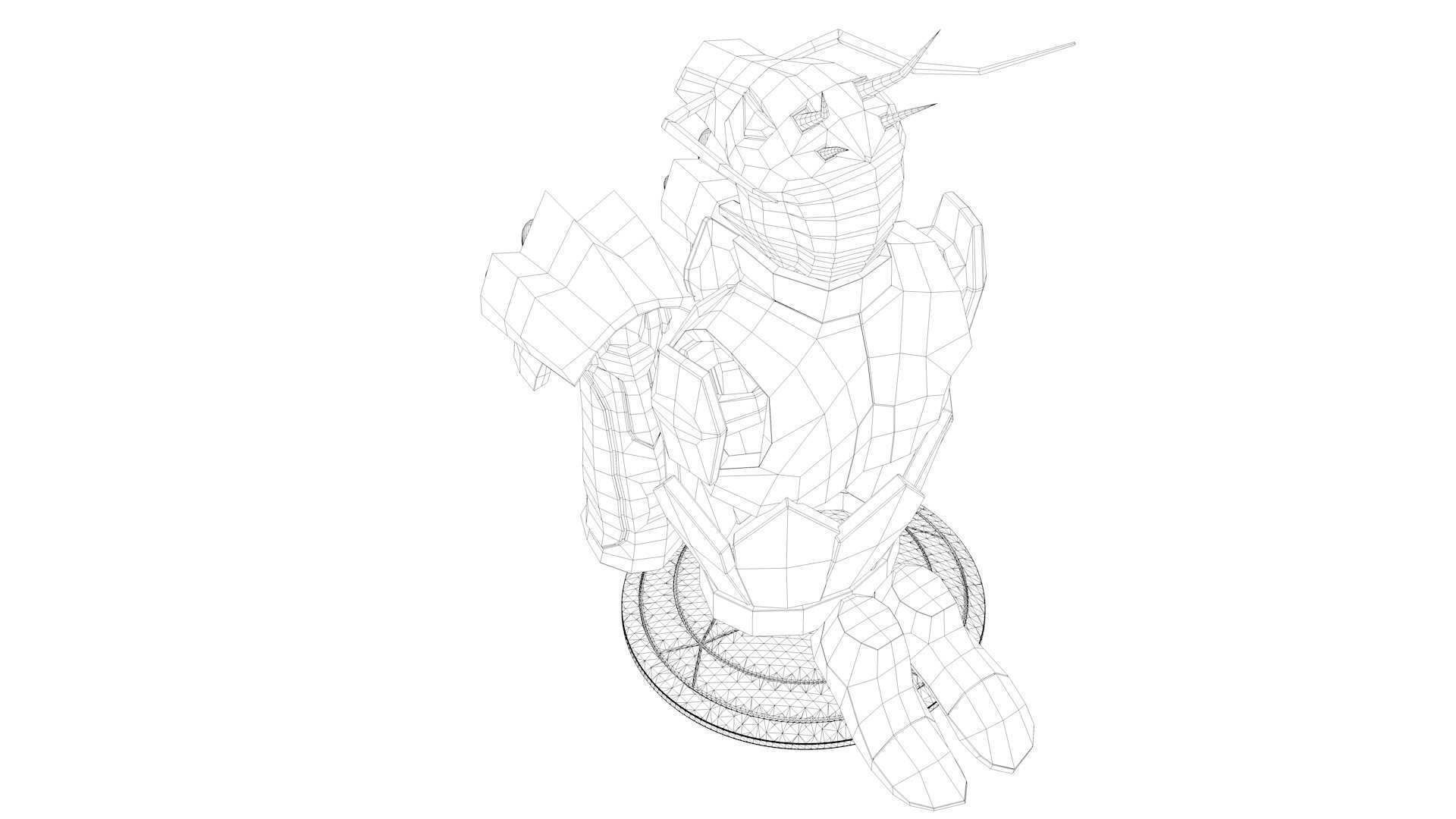 Shiryu Dragon Cloth Low-poly 3D model_15