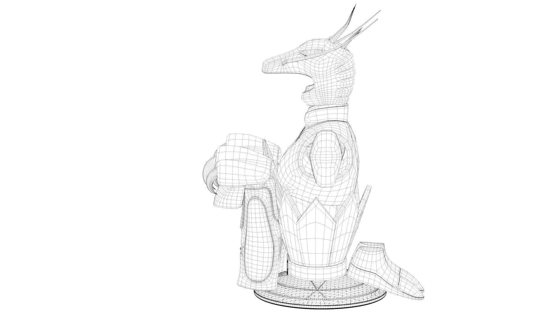 Shiryu Dragon Cloth Low-poly 3D model_14