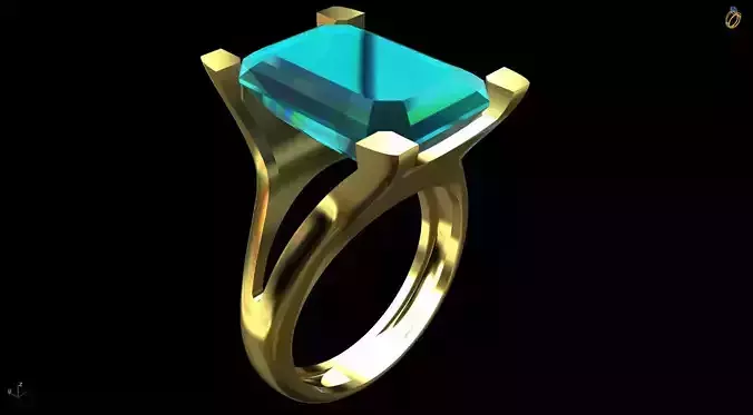 Topaz ring 3D print model