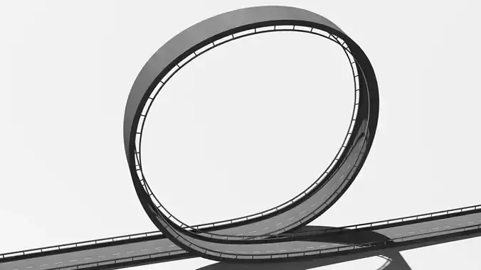 Acrobatic track 3D Low-poly 3D model