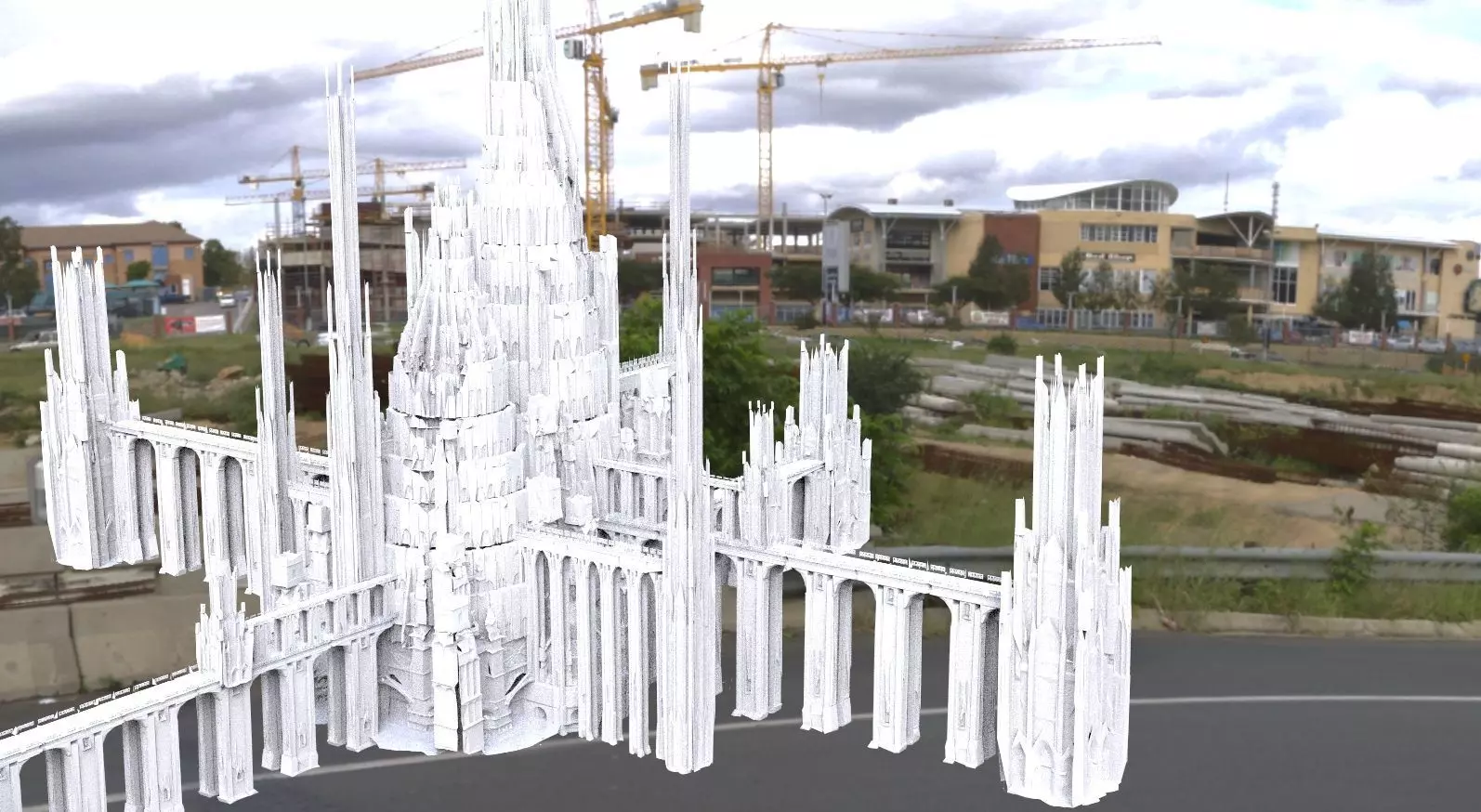 Babylon Garden aqueduct towers 4 3D model_0