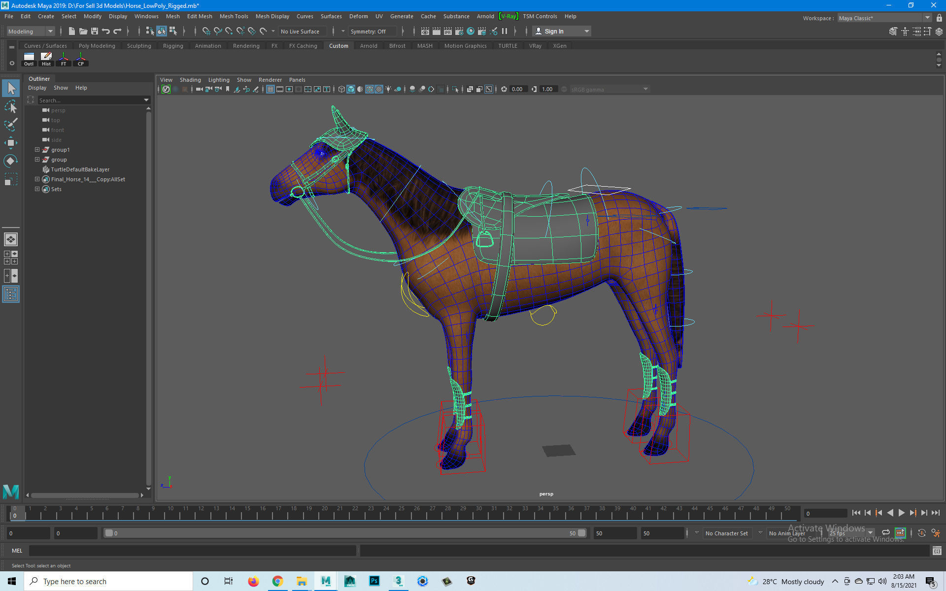 Horse Low poly Character Low-poly 3D model_2