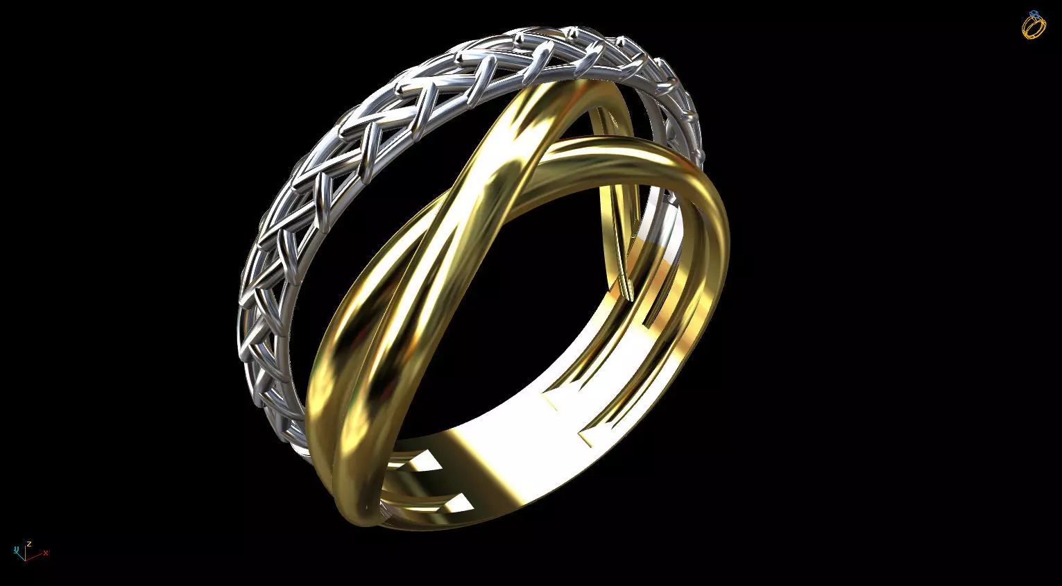 Lacy Braided Ring 3D print model