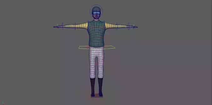 Jockey Rigged Low-poly 3D model