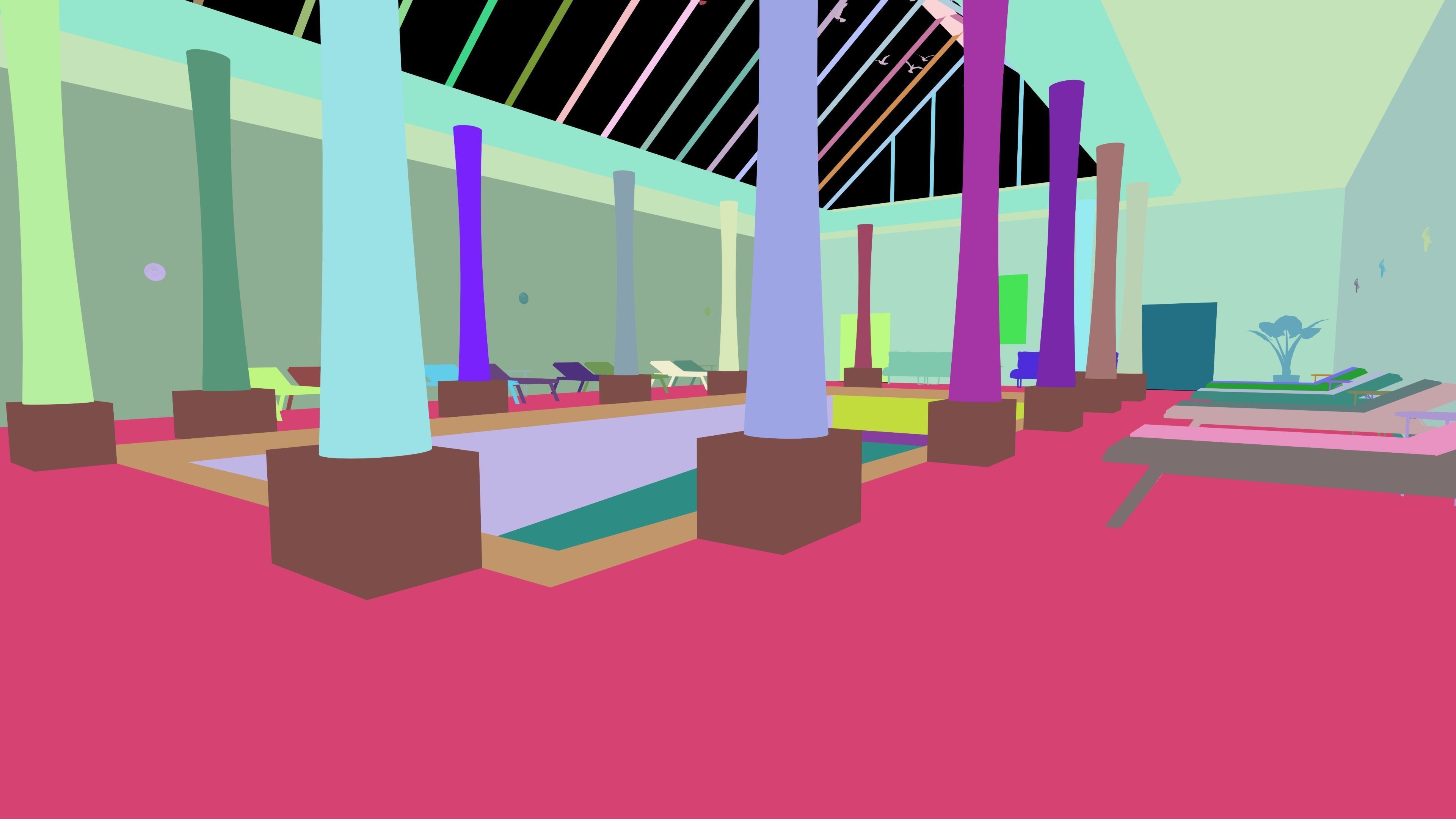 swimming pool room design  3D model_12