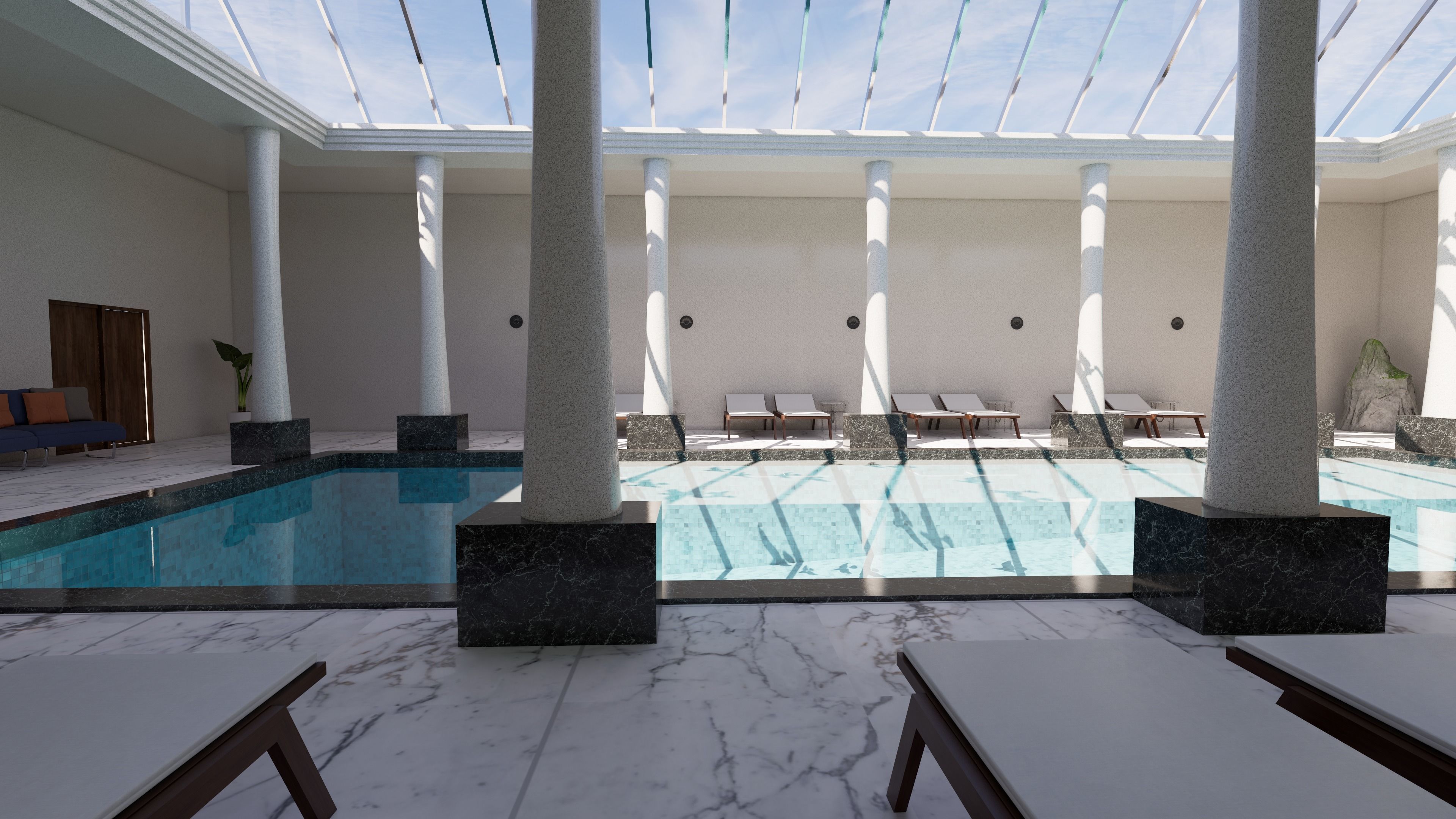 swimming pool room design  3D model_2