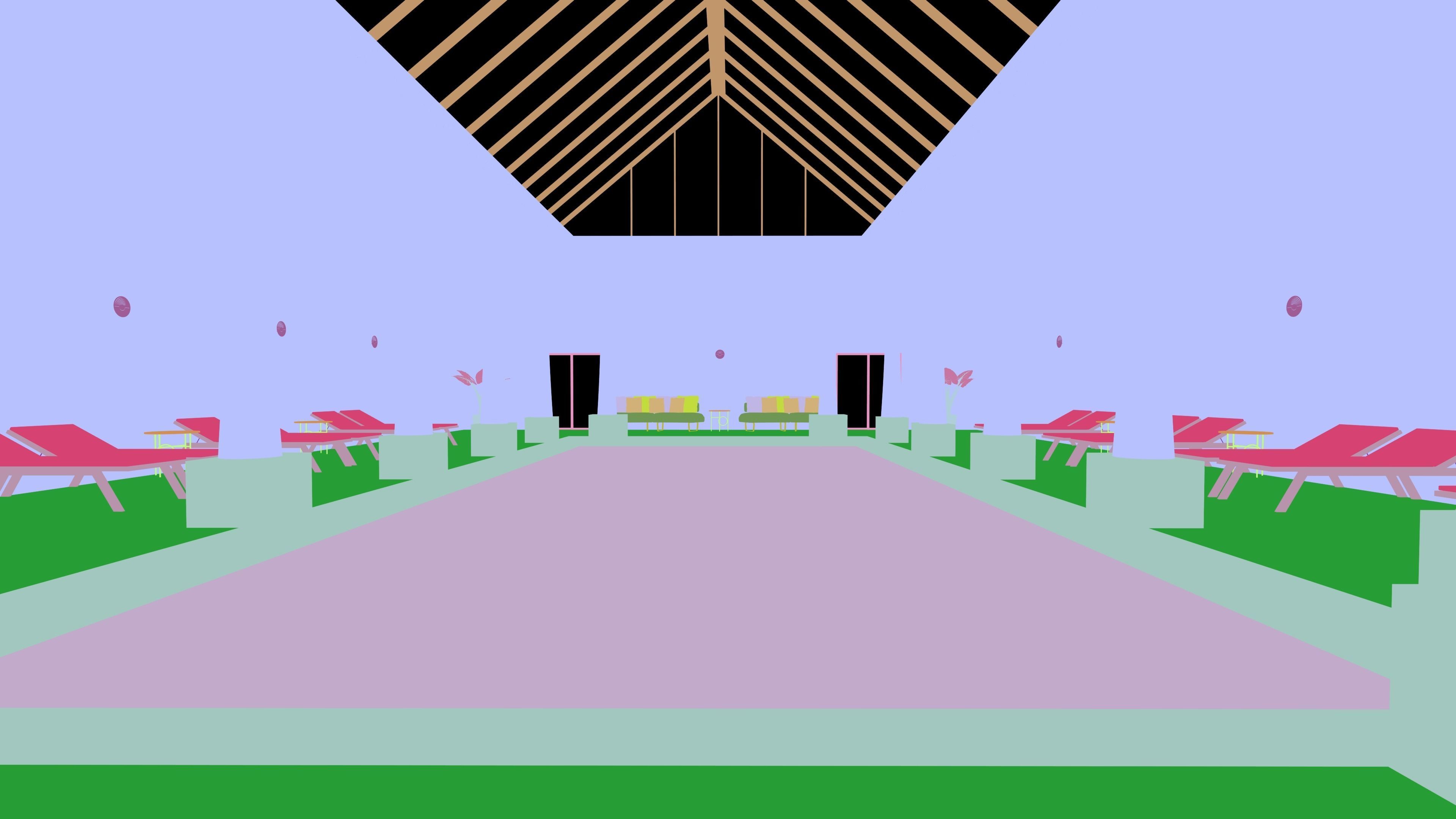 swimming pool room design  3D model_19