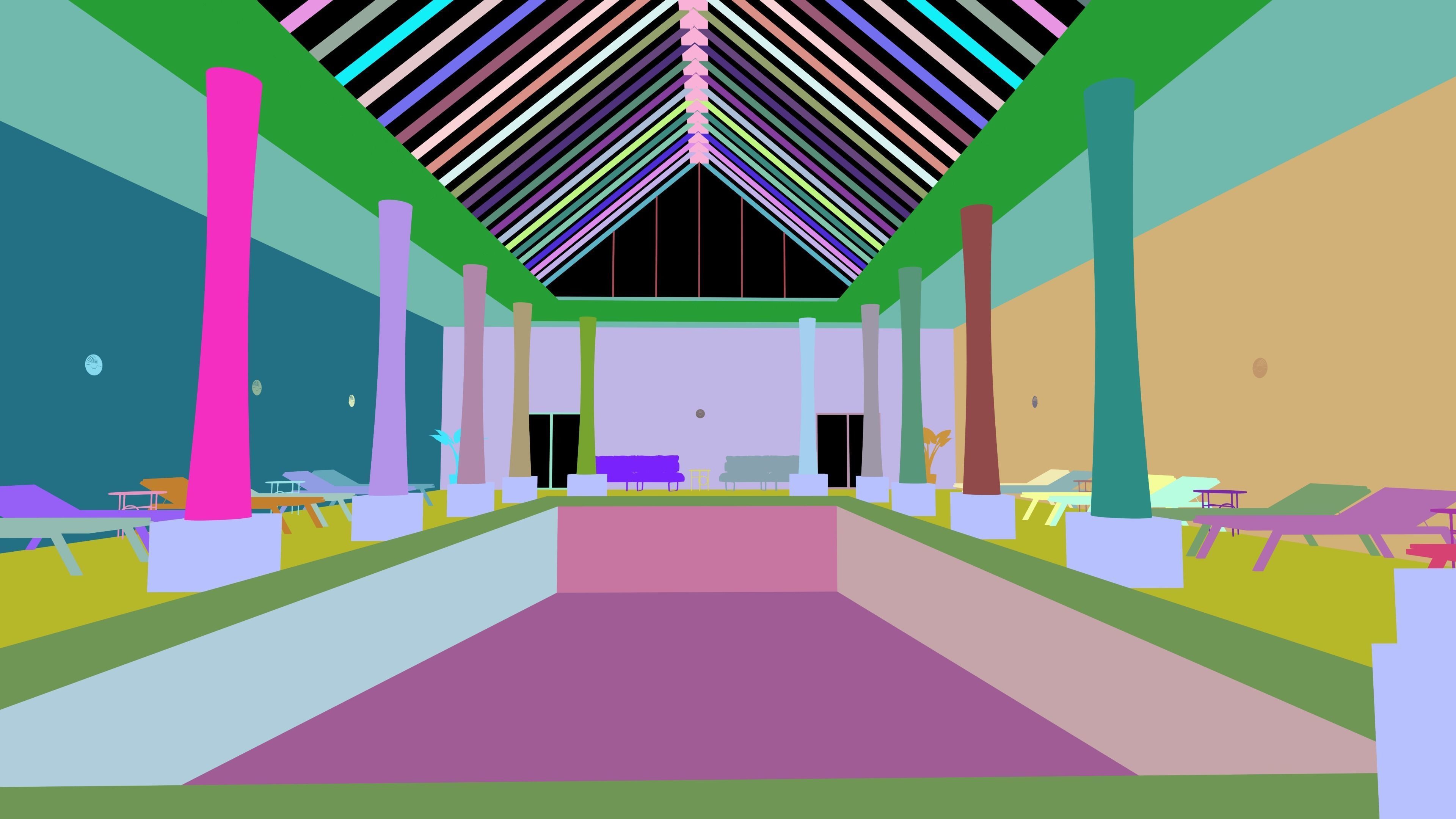 swimming pool room design  3D model_15