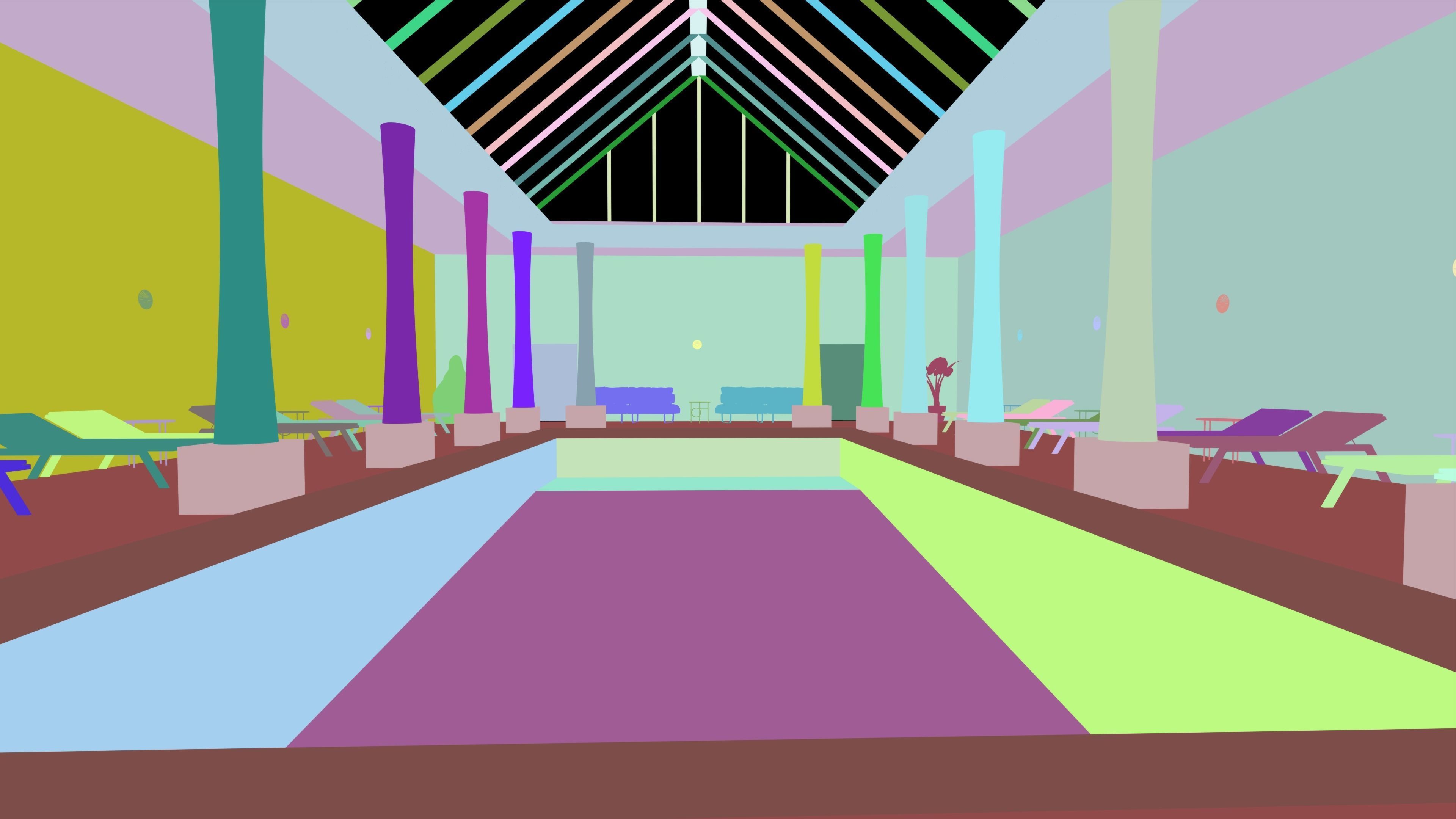 swimming pool room design  3D model_10