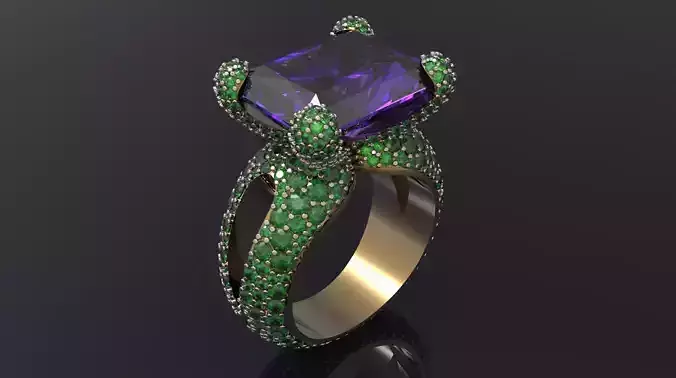Ring with meny gems