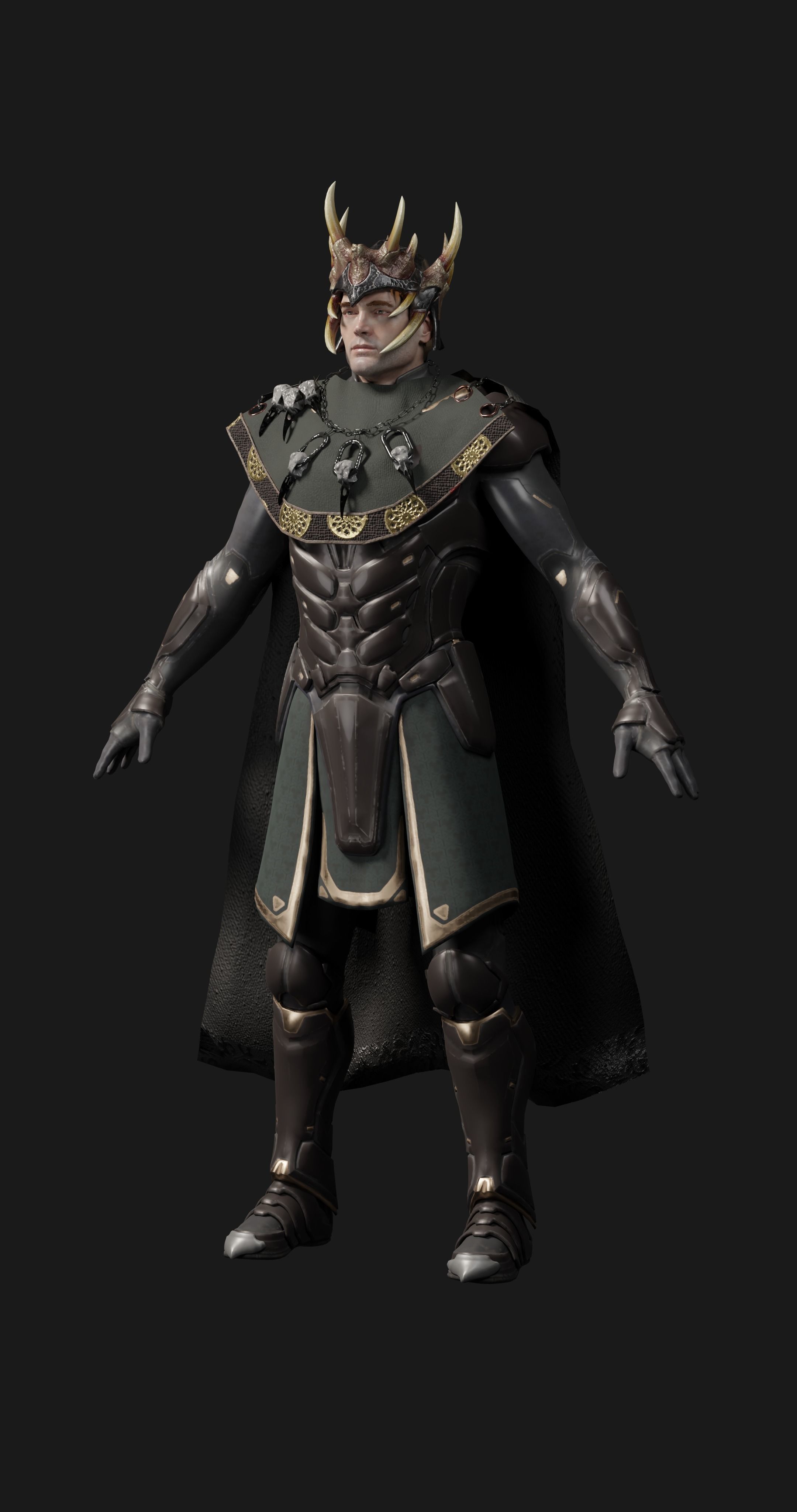 male scifi game ready warrior Low-poly 3D model_1