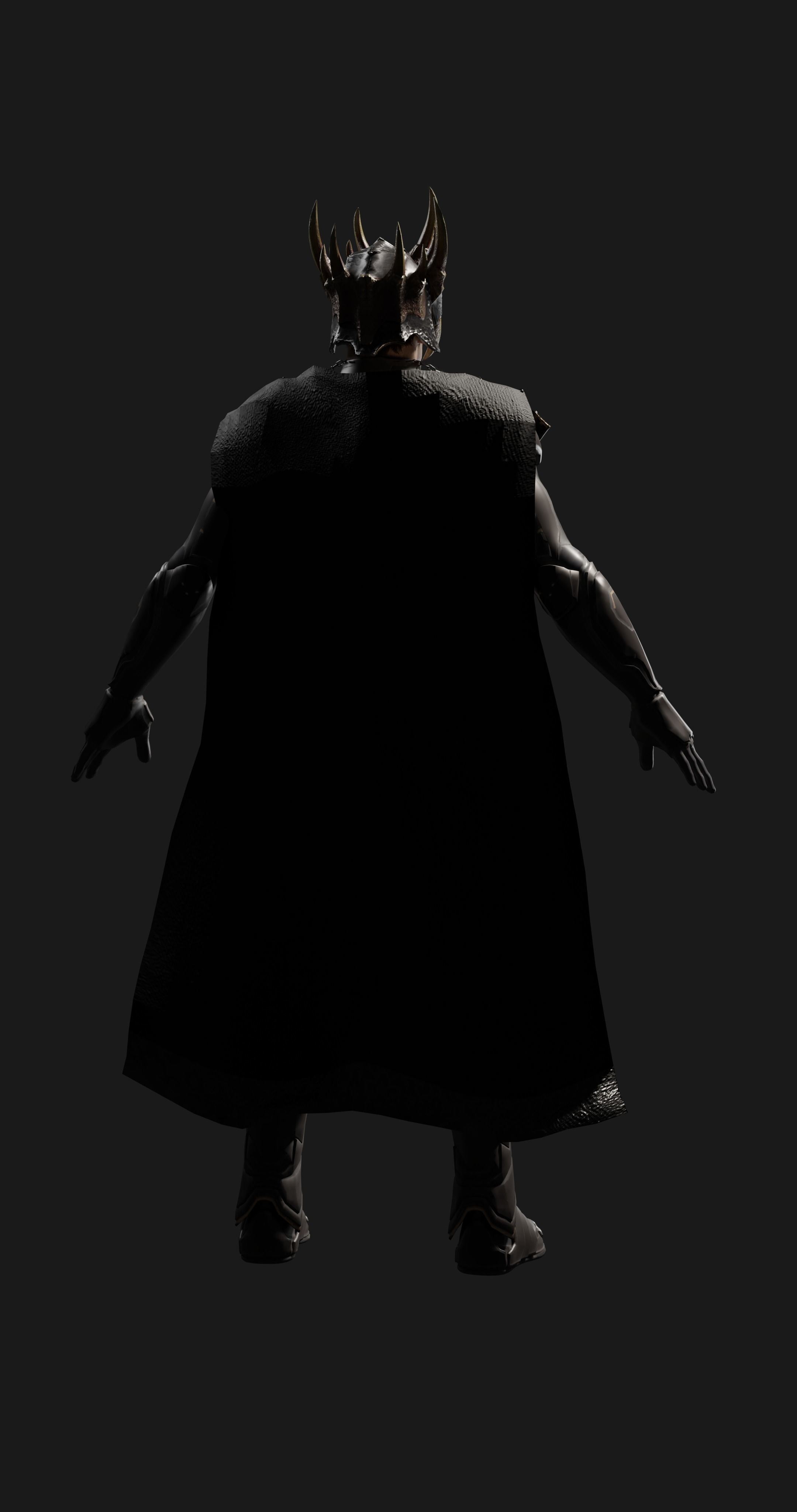 male scifi game ready warrior Low-poly 3D model_14