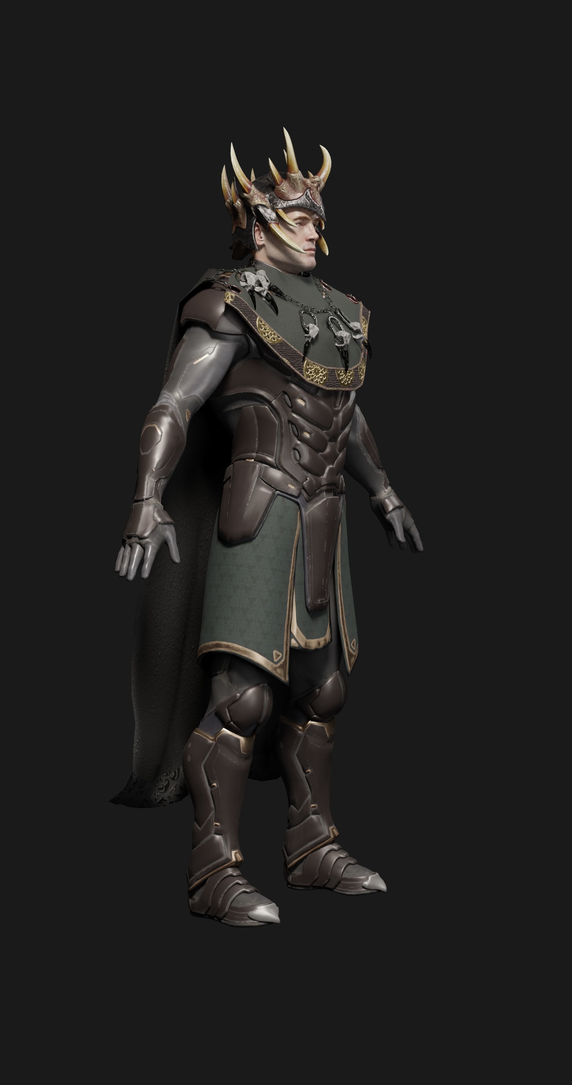 male scifi game ready warrior Low-poly 3D model_23