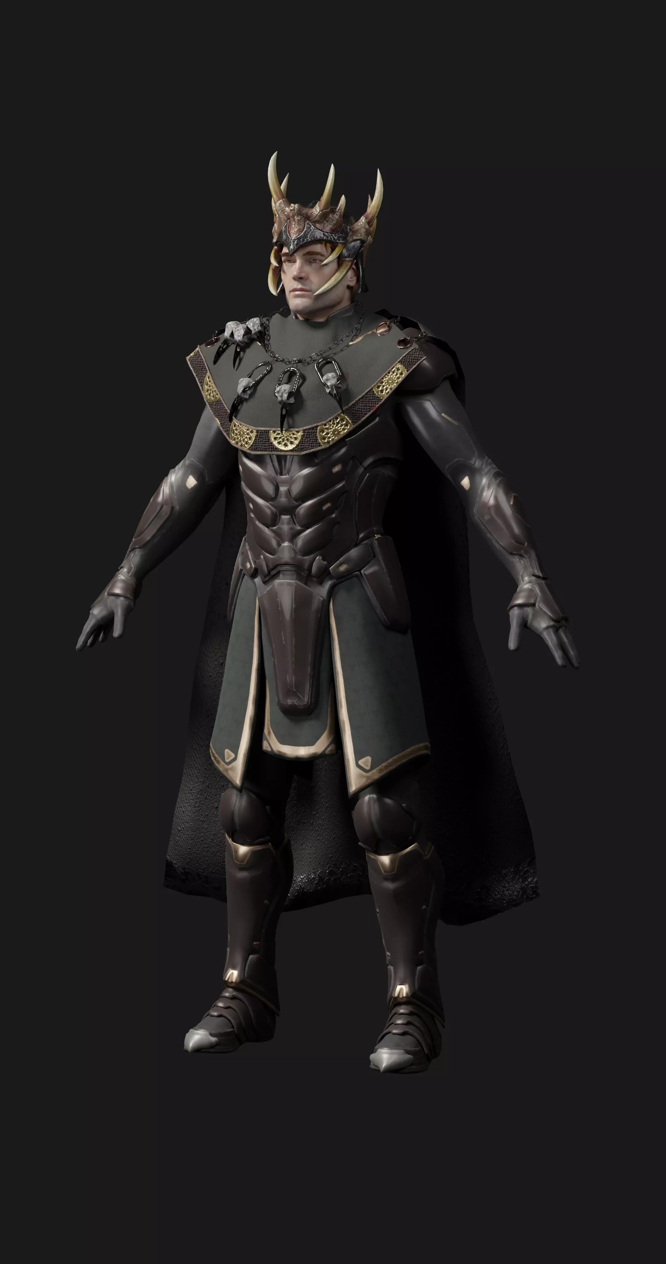male scifi game ready warrior Low-poly 3D model_0