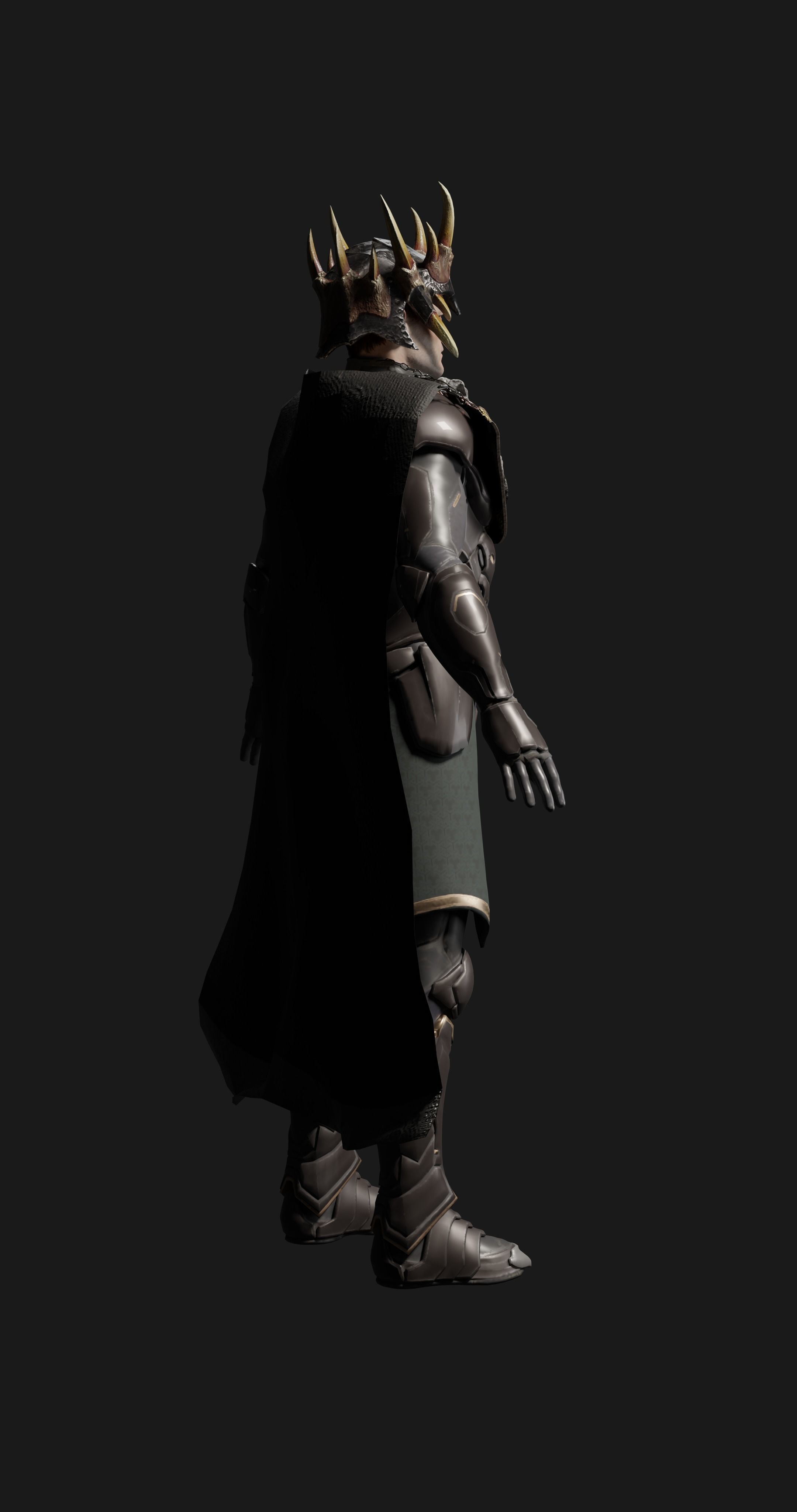 male scifi game ready warrior Low-poly 3D model_12