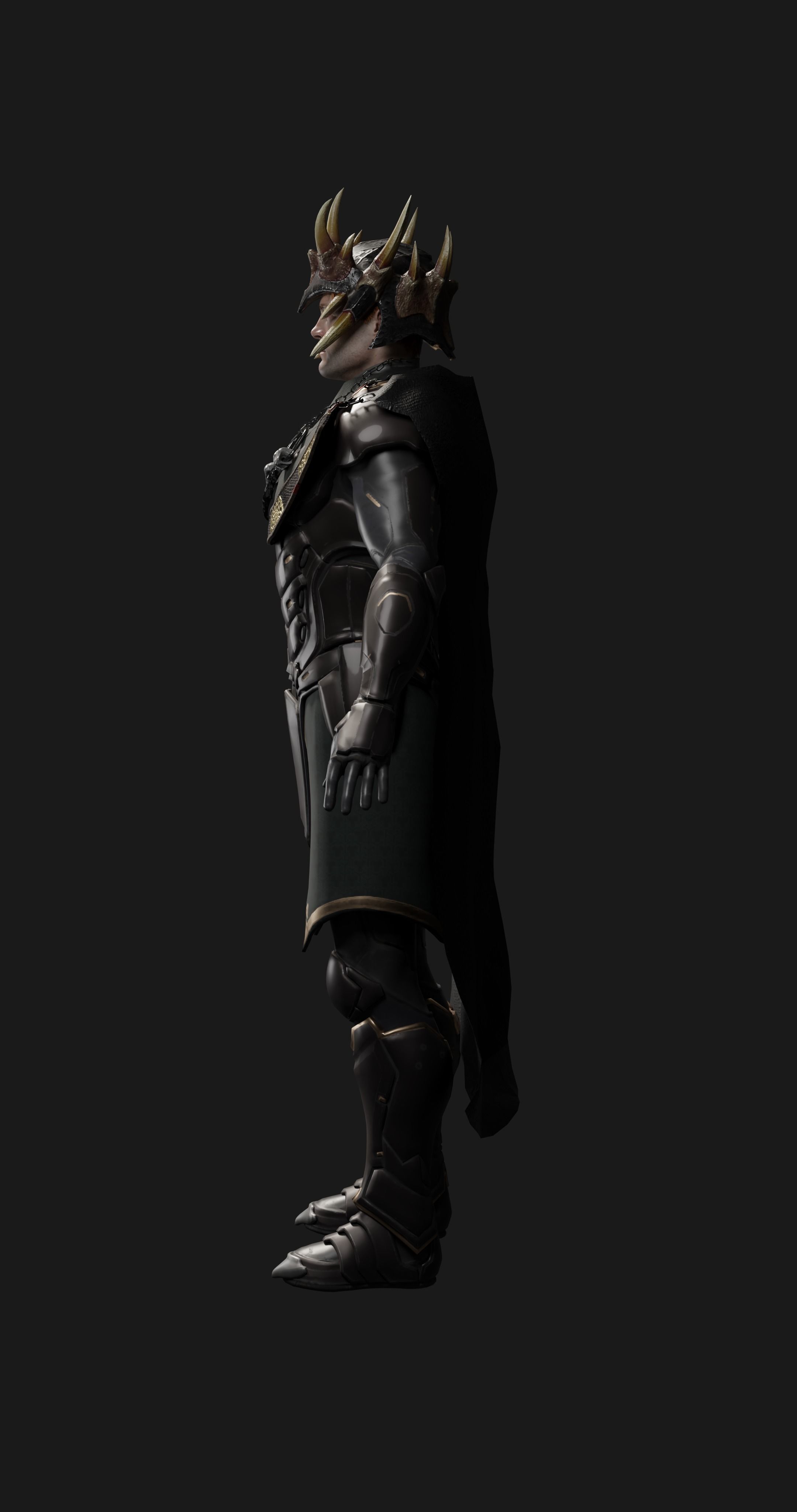 male scifi game ready warrior Low-poly 3D model_6