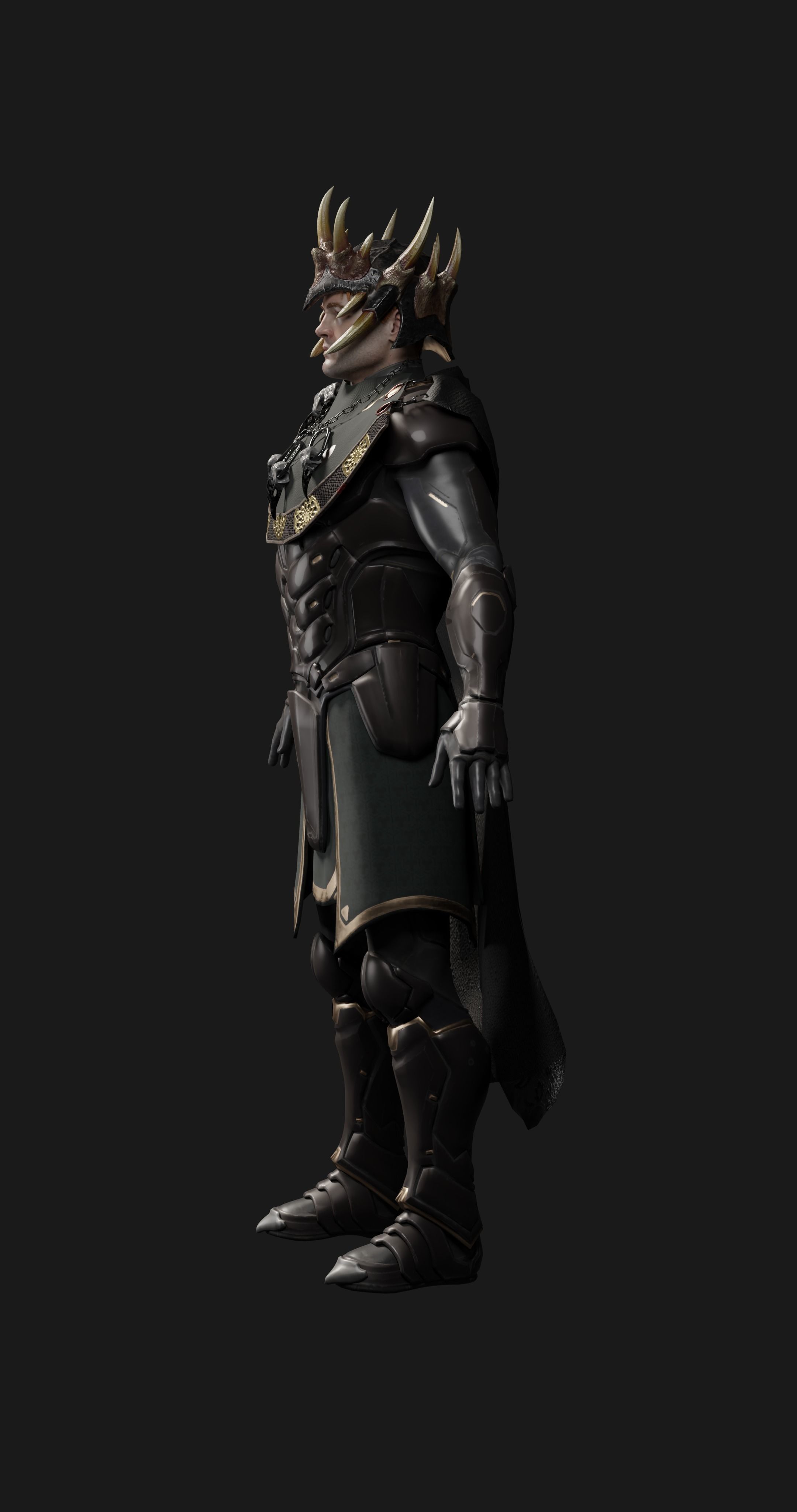 male scifi game ready warrior Low-poly 3D model_5