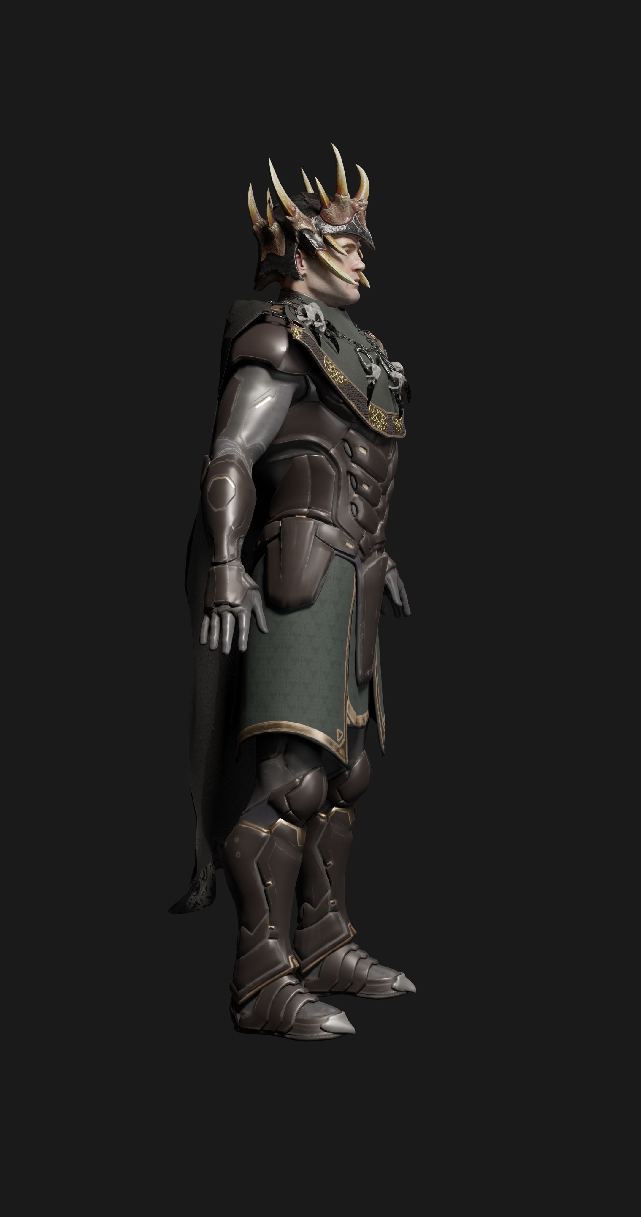 male scifi game ready warrior Low-poly 3D model_15