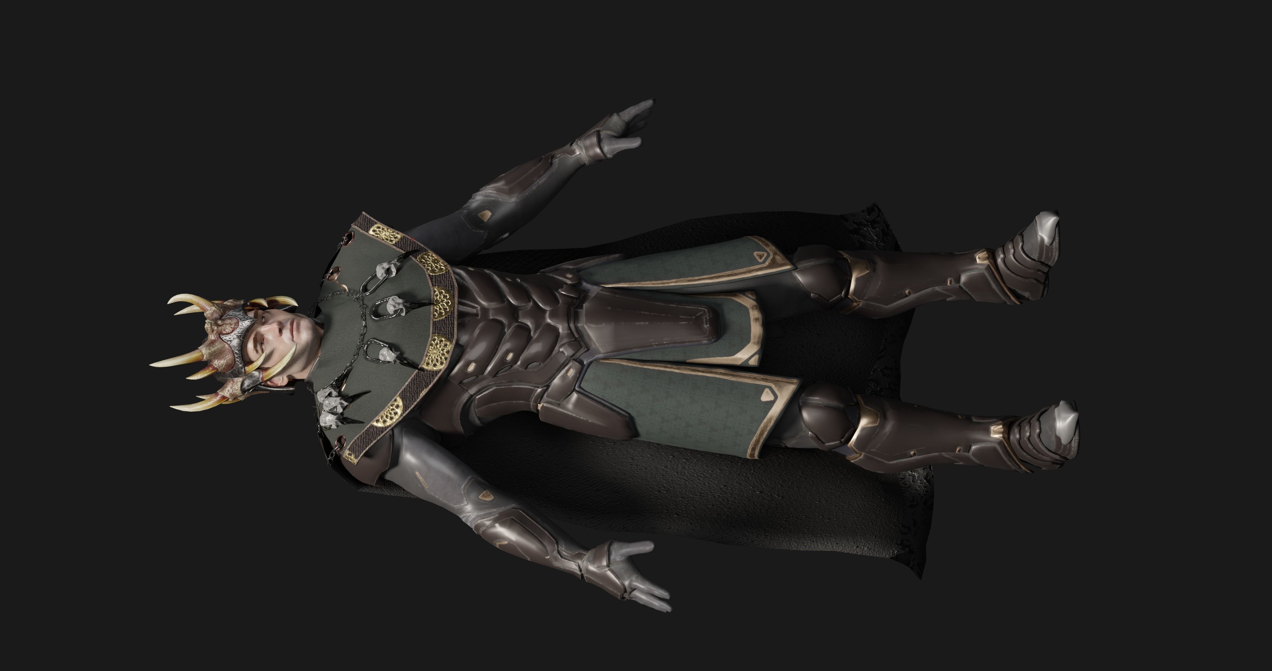 male scifi game ready warrior Low-poly 3D model_24