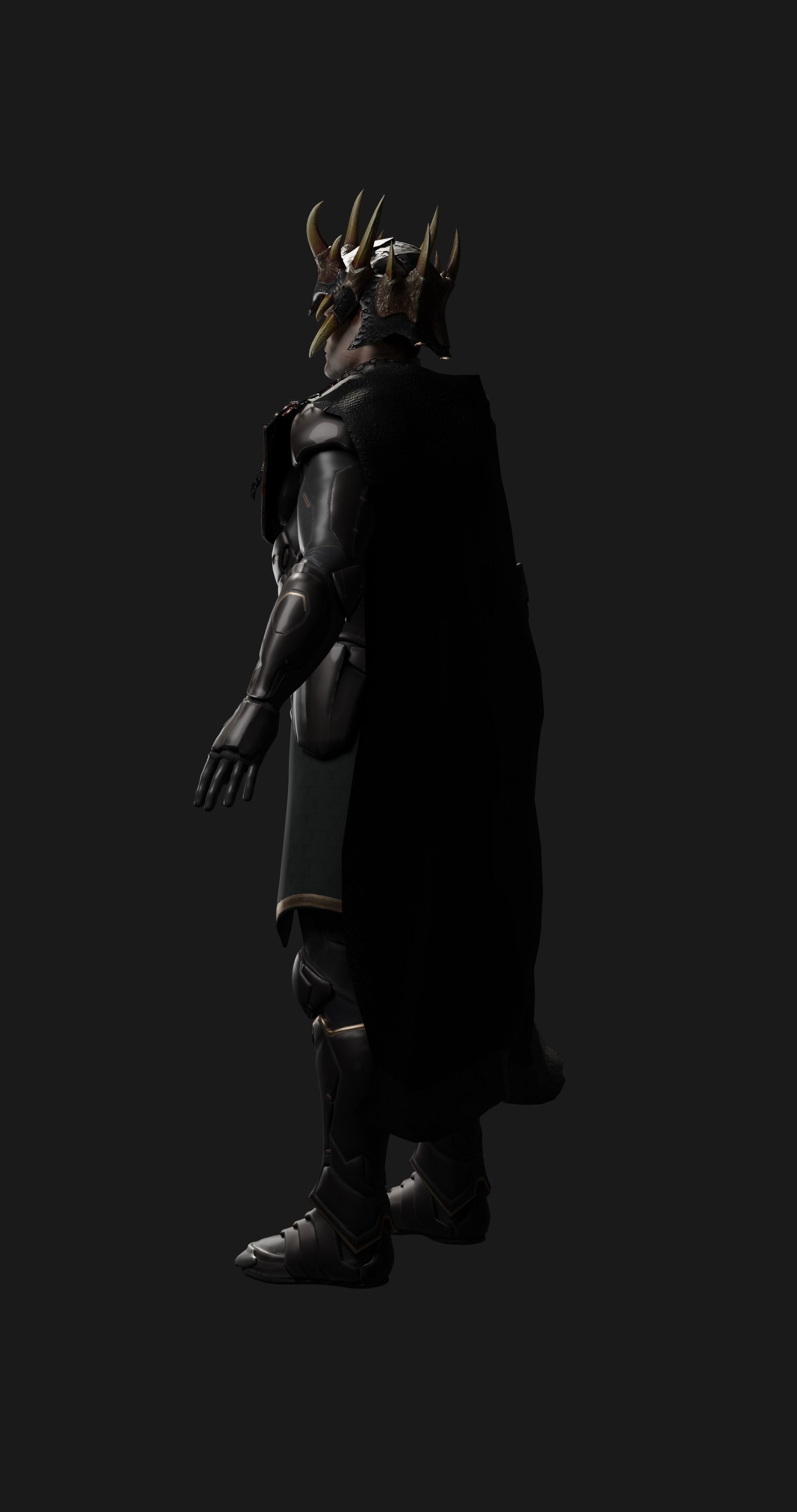 male scifi game ready warrior Low-poly 3D model_7