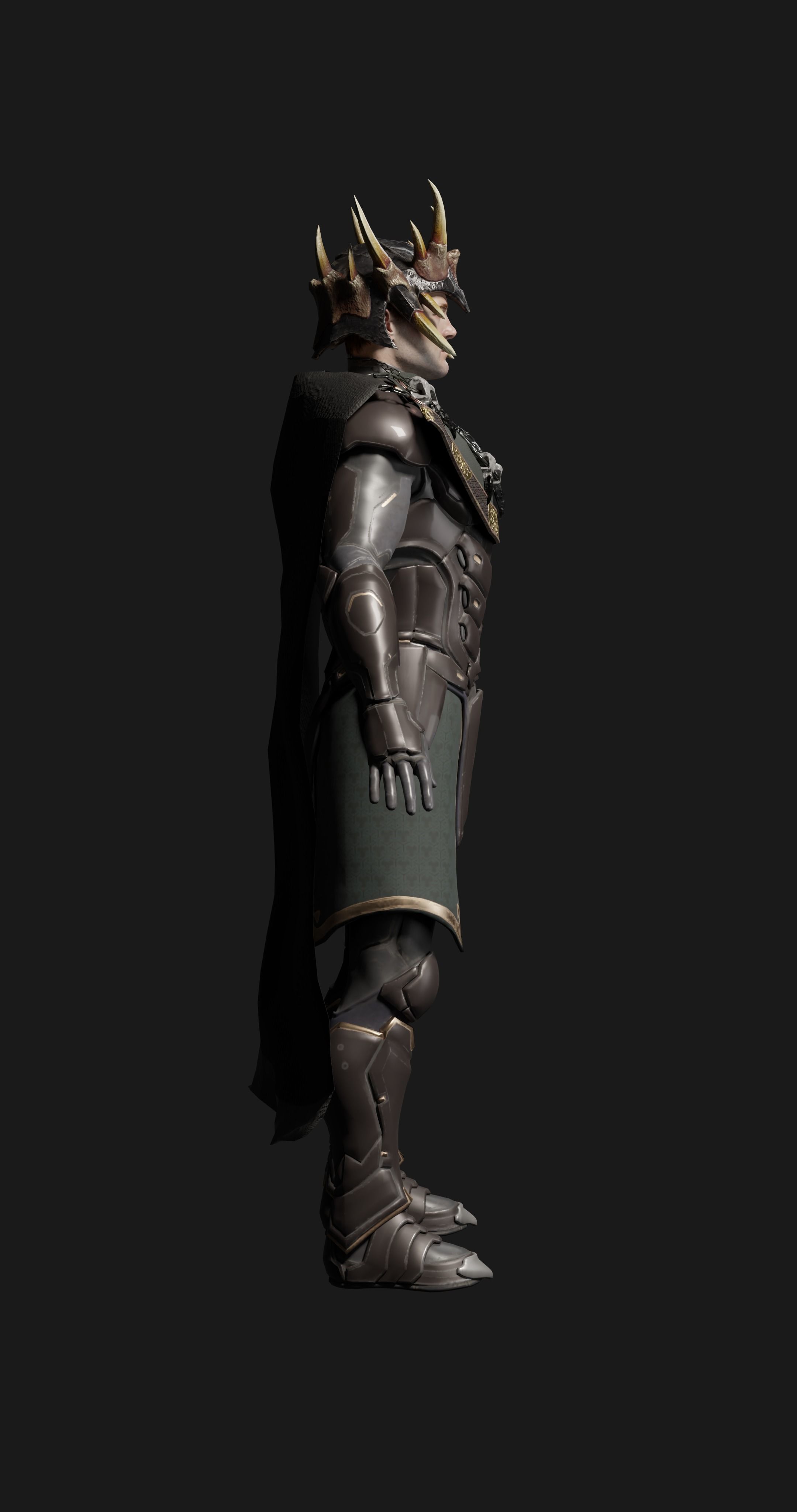 male scifi game ready warrior Low-poly 3D model_10