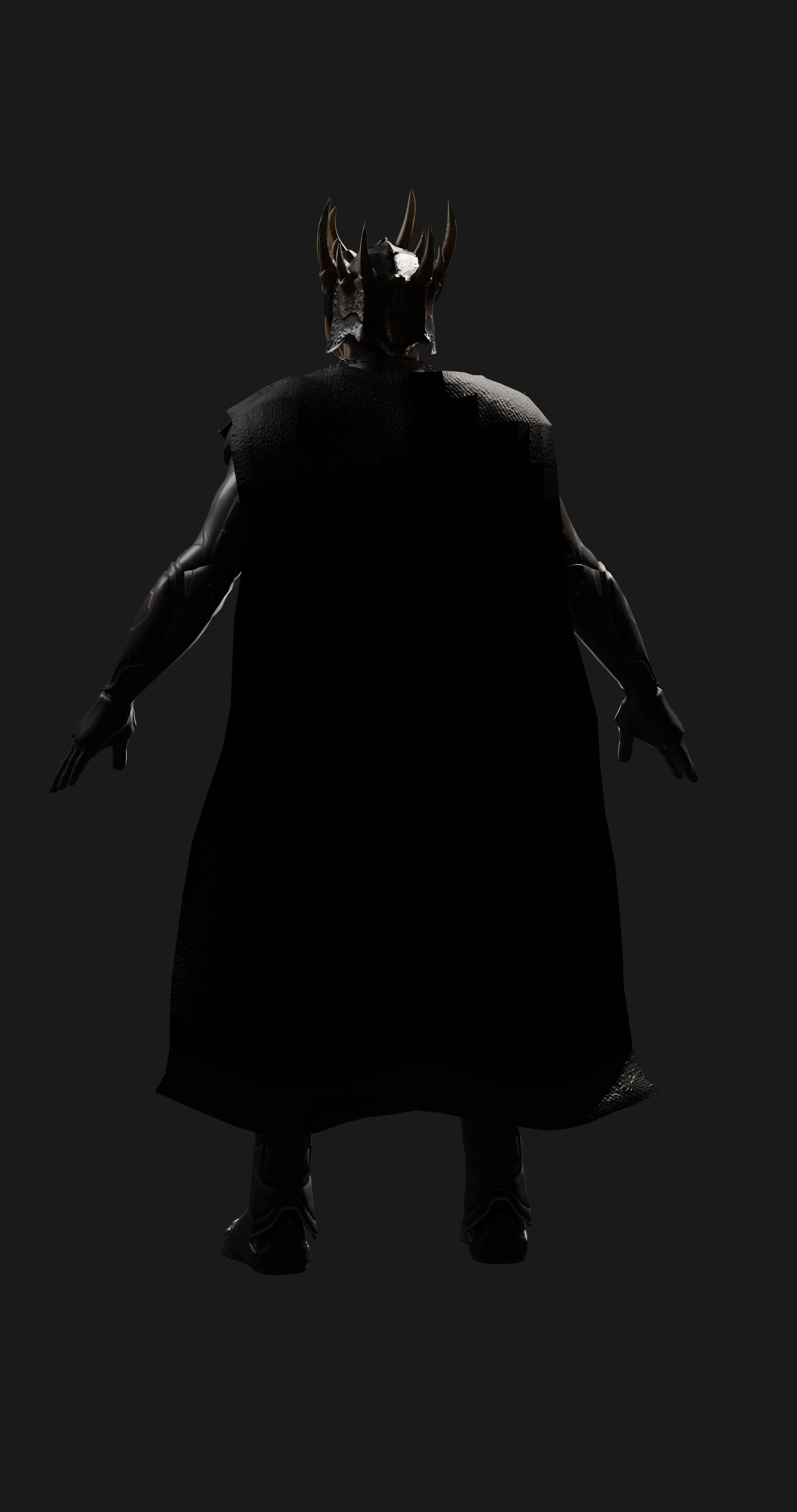 male scifi game ready warrior Low-poly 3D model_13